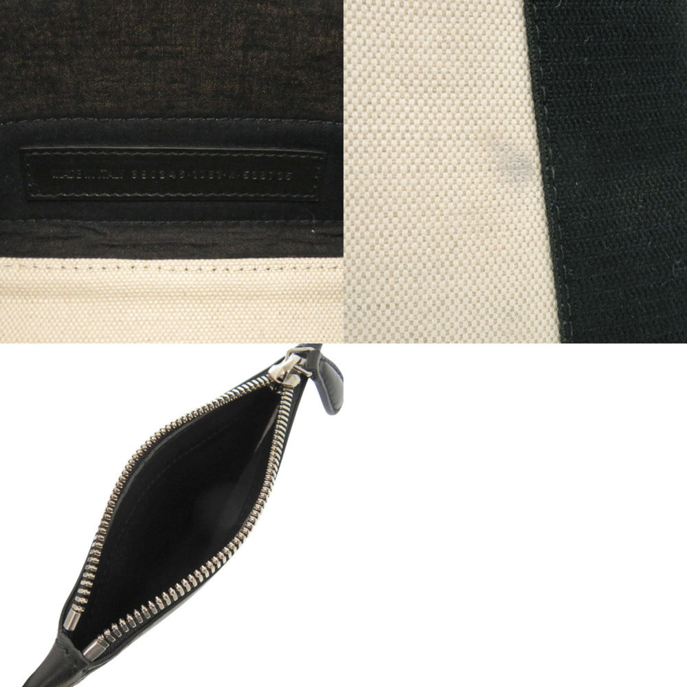 Like new Balenciaga Navy Cabas XS Canvas and Leather in Light Beige Black, 2-Way Handbag 0433 BALENCIAGA — Like New