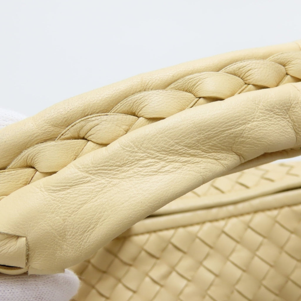 Bottega Veneta Intrecciato Shoulder Bag 115654, Cream Leather, One-Shoulder Bag, Women's, BOTTEGAVENETA