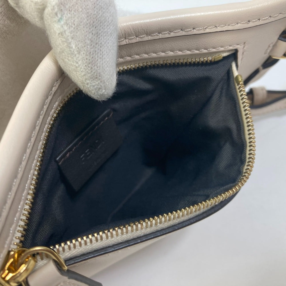 Fendi 7AS131 Smartphone case Orlock Shoulder Bag Crossbody Pouch Beige — Like New