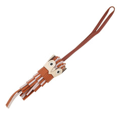 Hermes accessory bag charm, Chouette Pain d'Épices, Mauve Père, Sienne, Nata, White Epsom Lambskin Swift, K stamp, Owl, HERMES — Like New