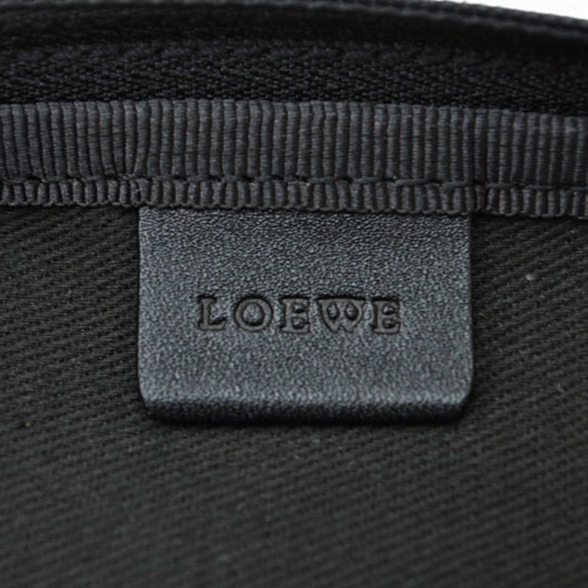 Loewe pouch, canvas Anagram design, beige, black — Like New