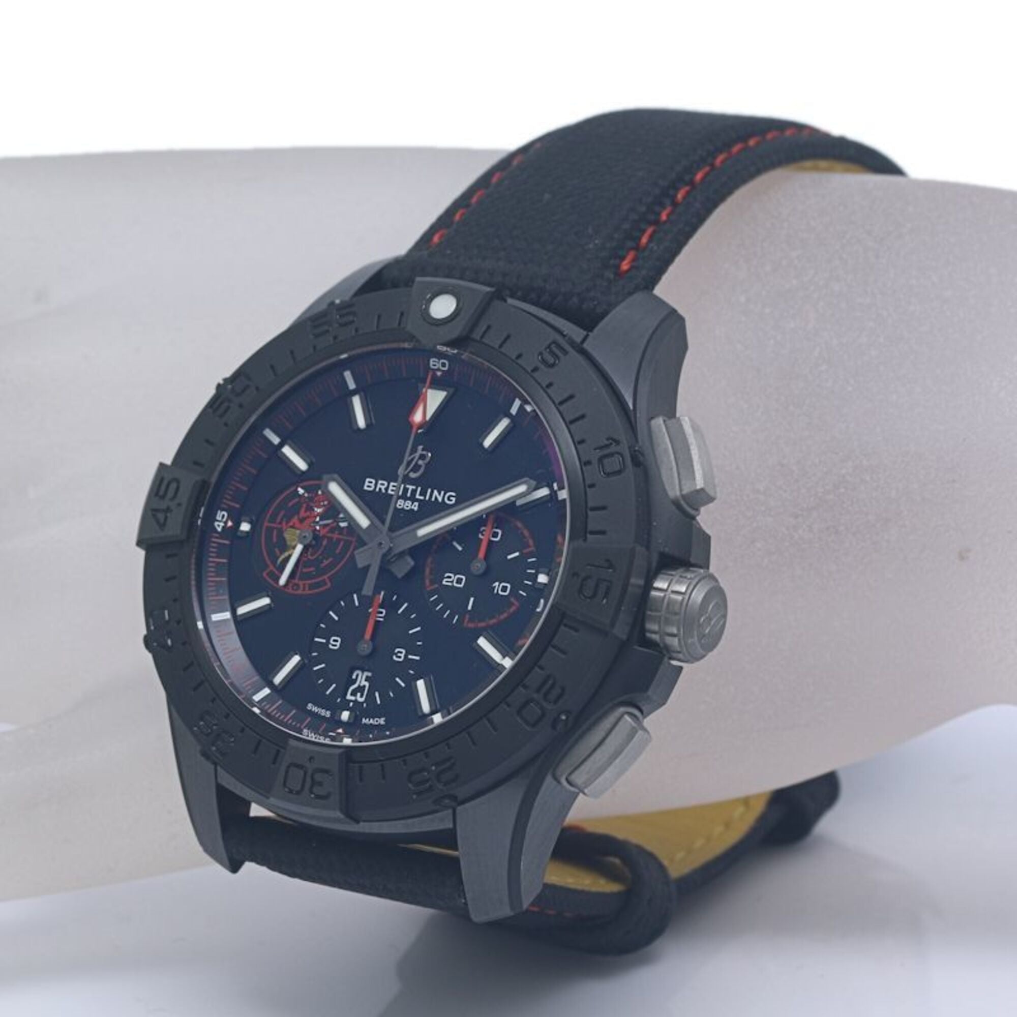BREITLING Avenger B01 SB01473A1B1X1 SB0147 Chronograph 44 Night Mission Dust Devils Men's Watch Ceramic x Cowhide Leather 40375 — Very Good