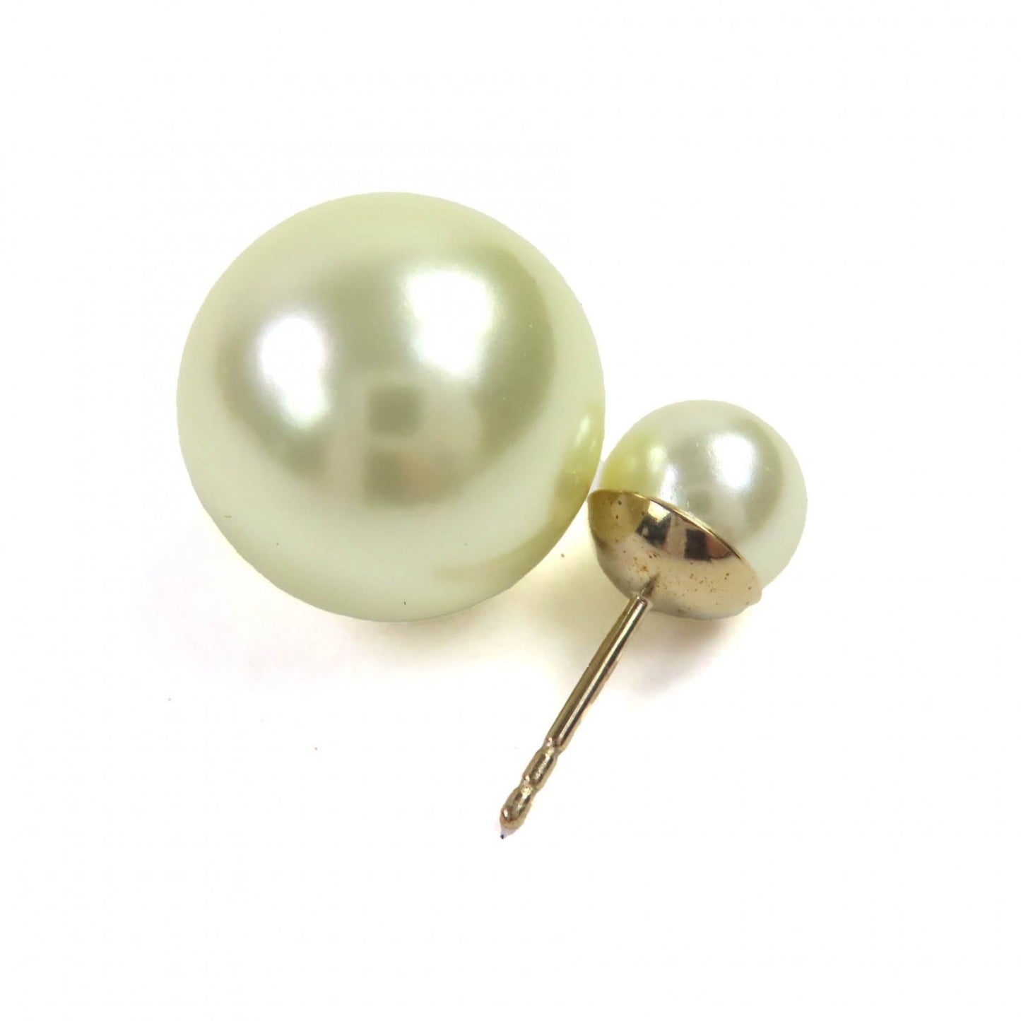 Christian Dior DIOR E0078MIDRS Tribales Faux Pearl Earrings for Women, White and Gold, Box Dust Bag Included