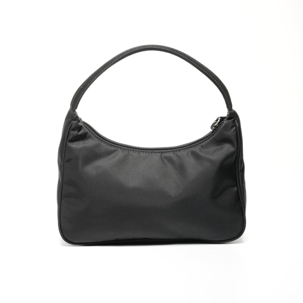 Prada nylon hobo handbag in black