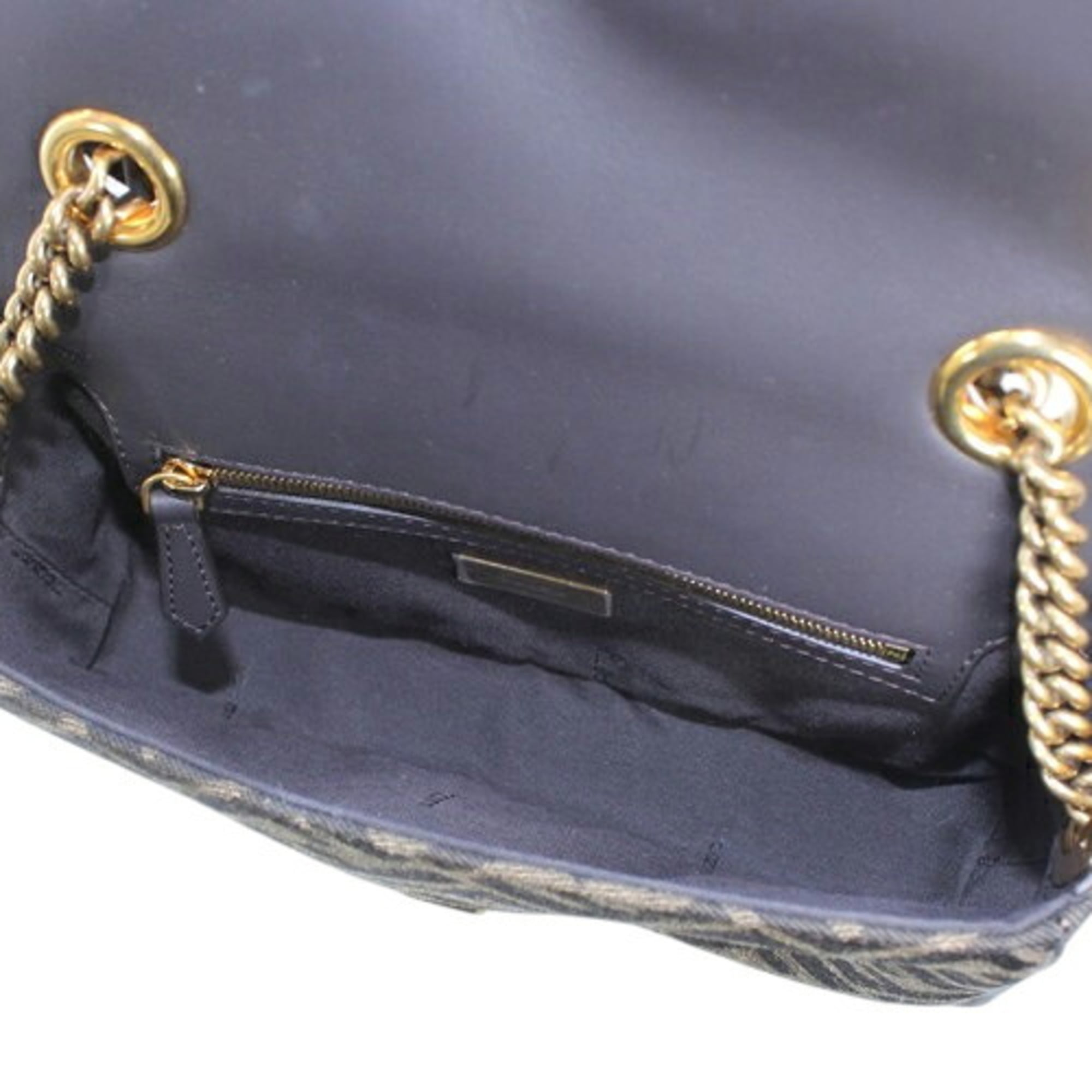 FENDI Zucca Baguette Chain Medium Shoulder Bag, Nylon Jacquard x Leather, Women's, 8BR793 AKBZ F1EM3 KM3158 — New - Store Return