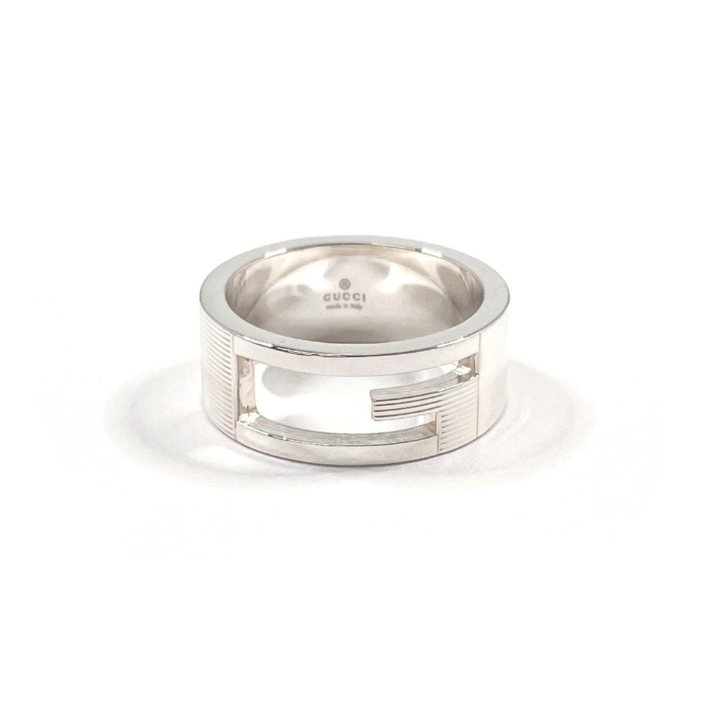 GUCCI Branded Cutout G Ring, Sterling Silver 925, 13.5cm, Unisex — Like New