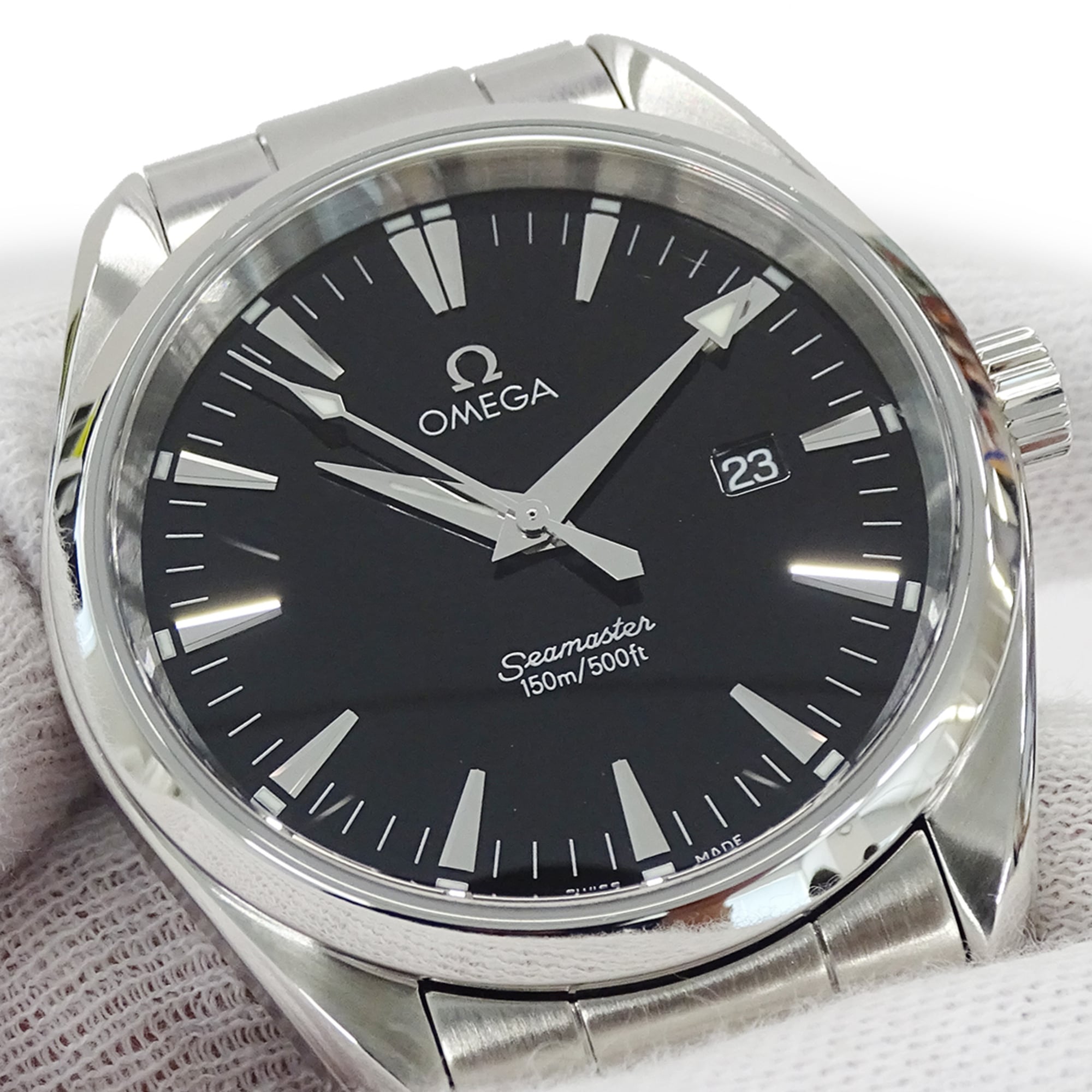 Omega Seamaster Aqua Terra 2517.50 Men's Watch, Brand Name, Date, Quartz, Stainless Steel (SS), Silver, Black — Good