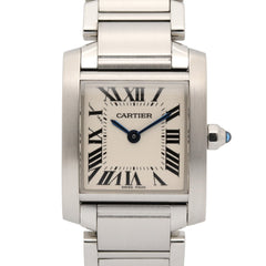 Cartier Tank Française SM Watch, Stainless Steel, Ladies, Silver Tone, W51008Q3 — Very Good