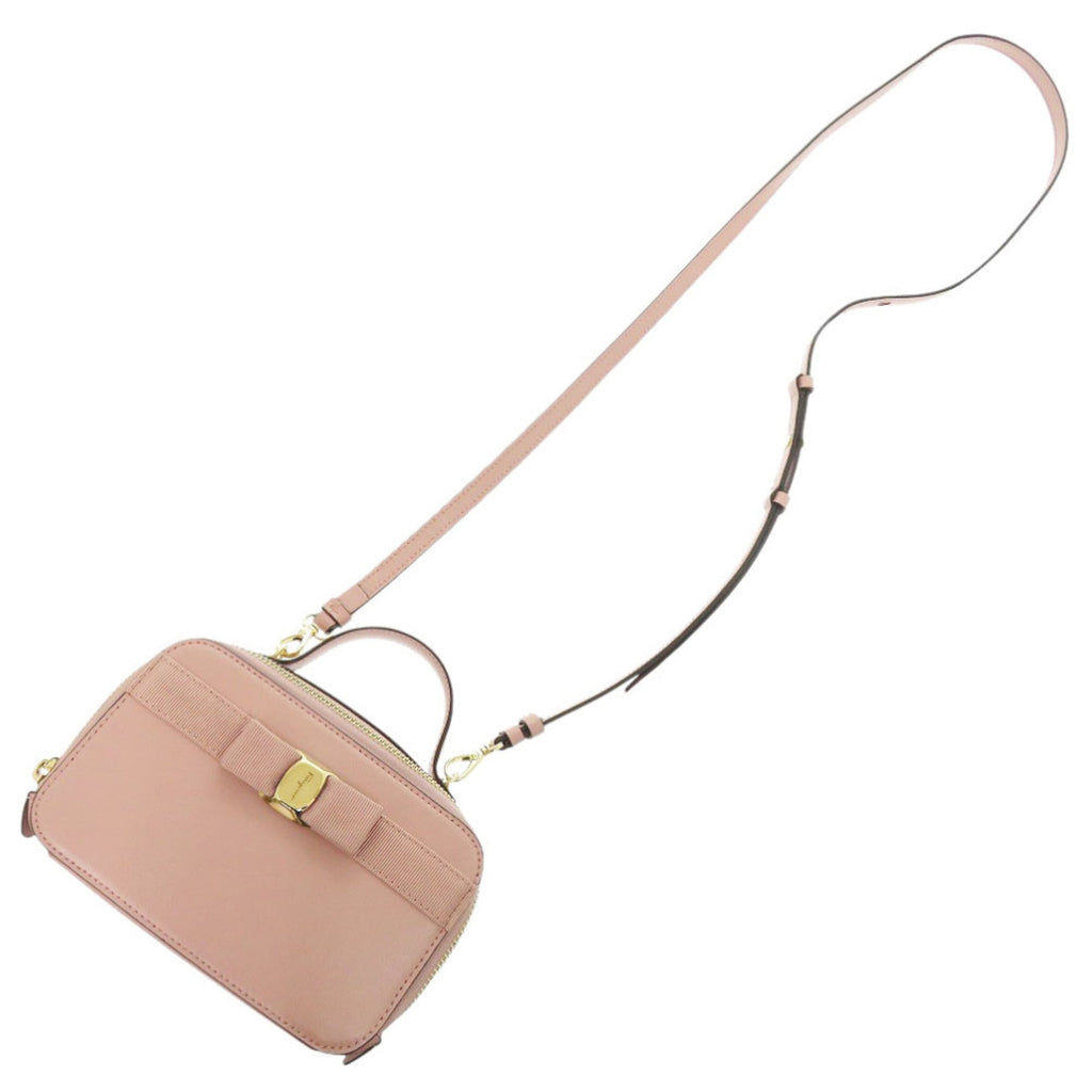 Excellent condition Salvatore Ferragamo 2-way Vara Ribbon leather pink shoulder bag 0588