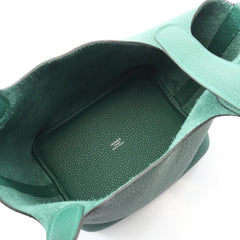 Hermes Hermès Picotin Lock PM handbag in Taurillon Clemence leather, green for women — New - Store Return