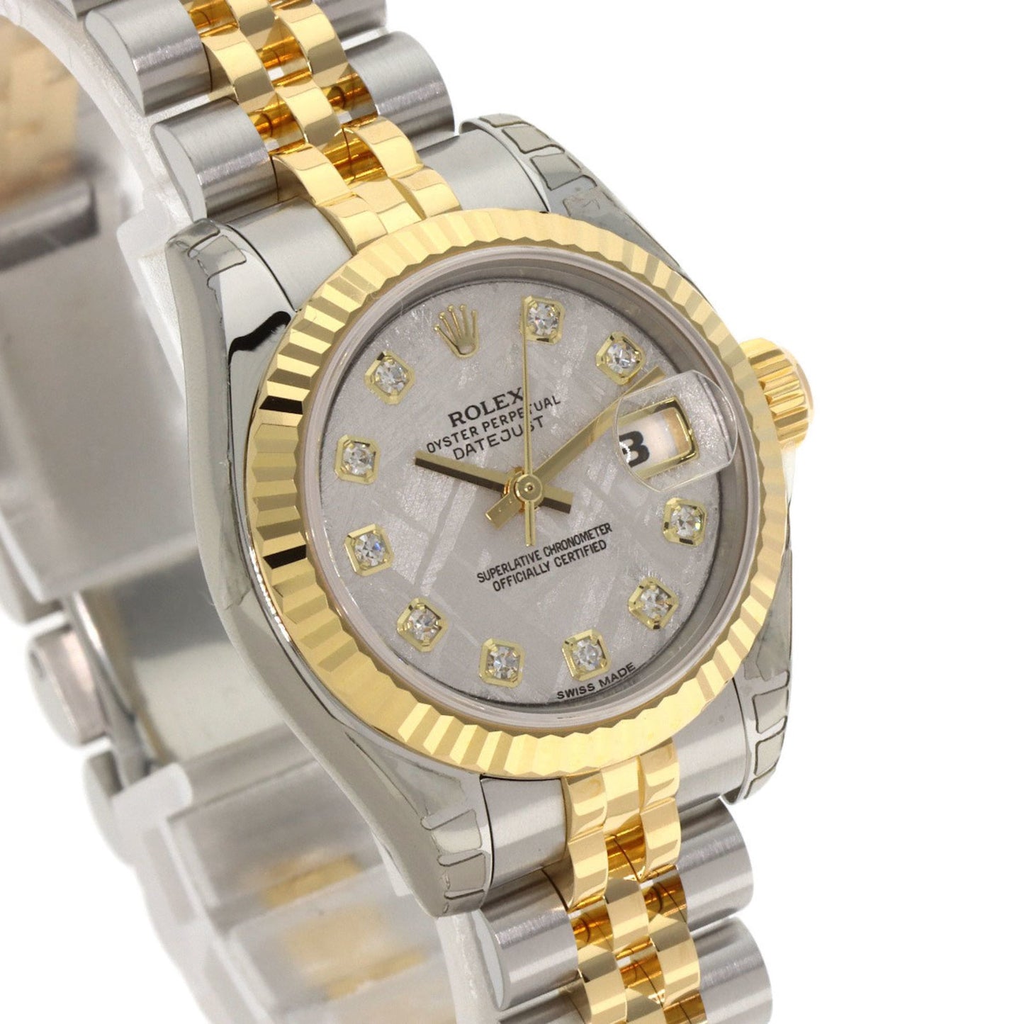 Rolex 179173G Datejust 10P Diamond Watch in Stainless Steel SSx18KYG (18KYG) for Women