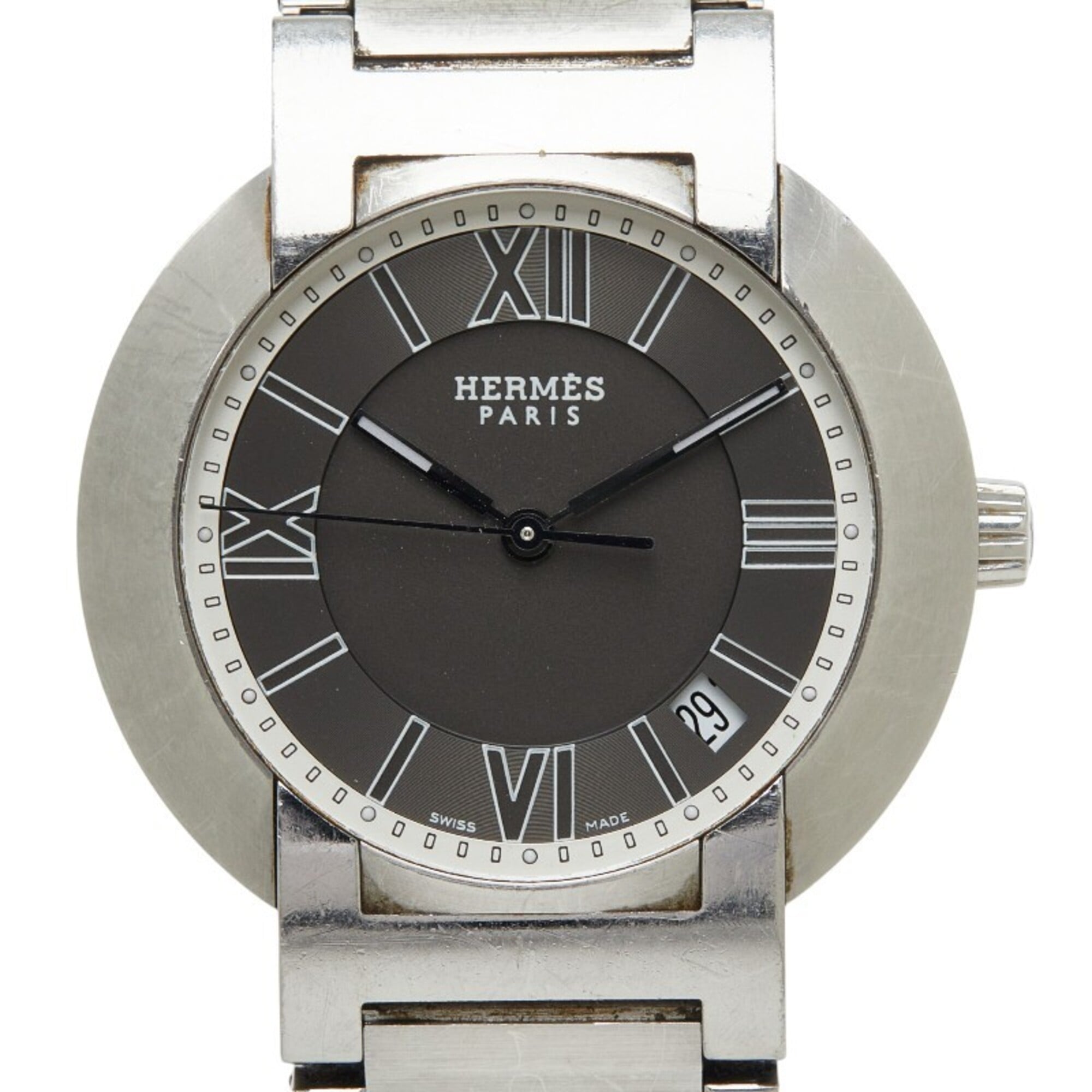 Hermes Nomade Autoquartz Watch NO1.710 Kinetic Grey Dial Stainless Steel Women's HERMES — Good