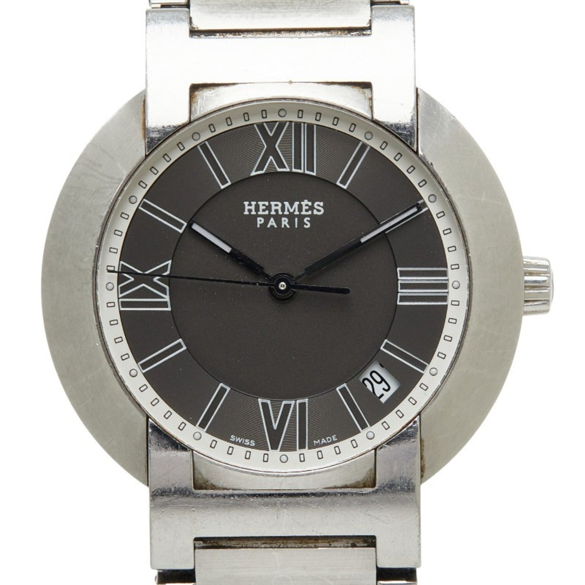 Hermes Nomade Autoquartz Watch NO1.710 Kinetic Grey Dial Stainless Steel Women's HERMES — Good