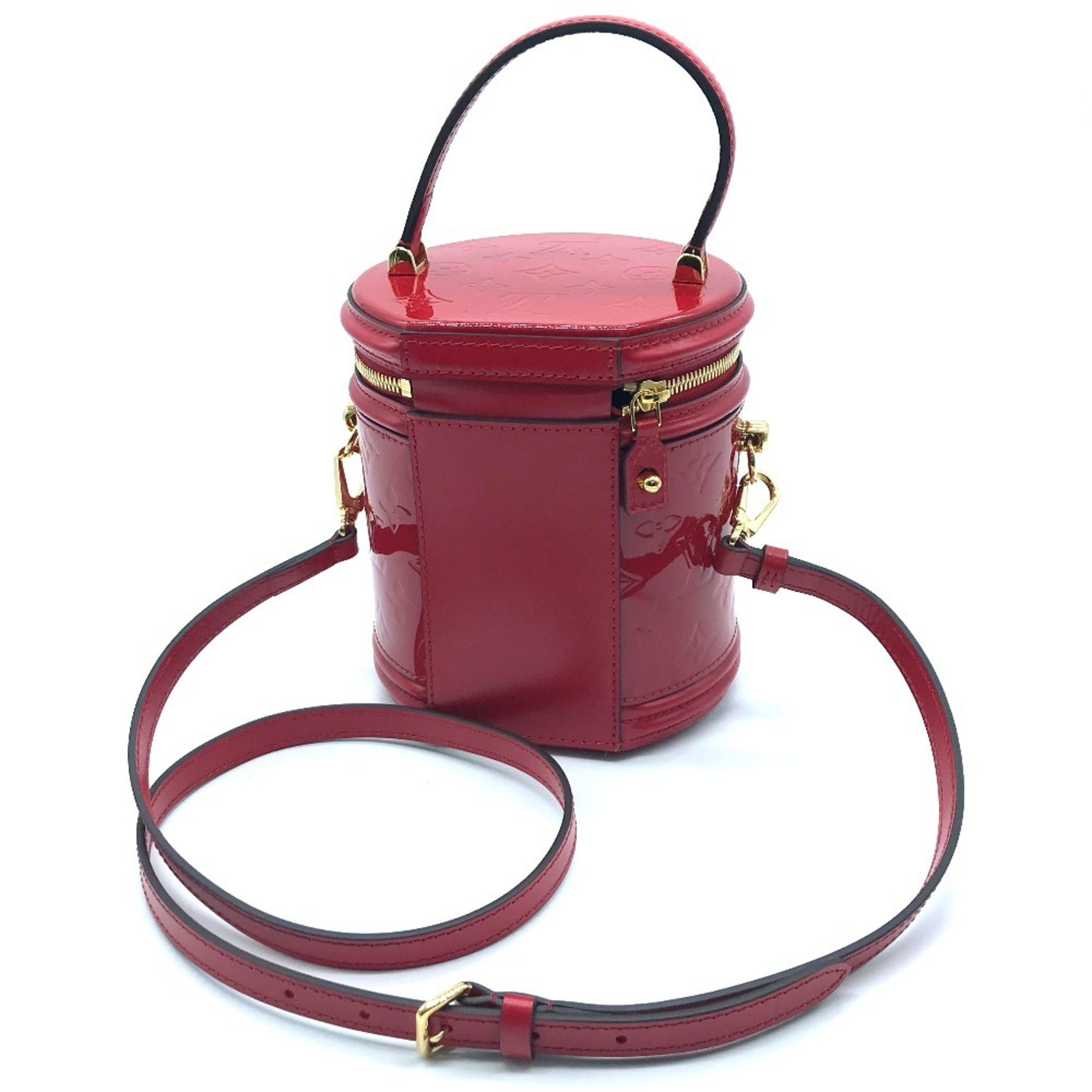 LOUIS VUITTON M53998 Monogram Vernis Cannes PM Handbag Patent Leather Women's Rouge Red — New - Store Return