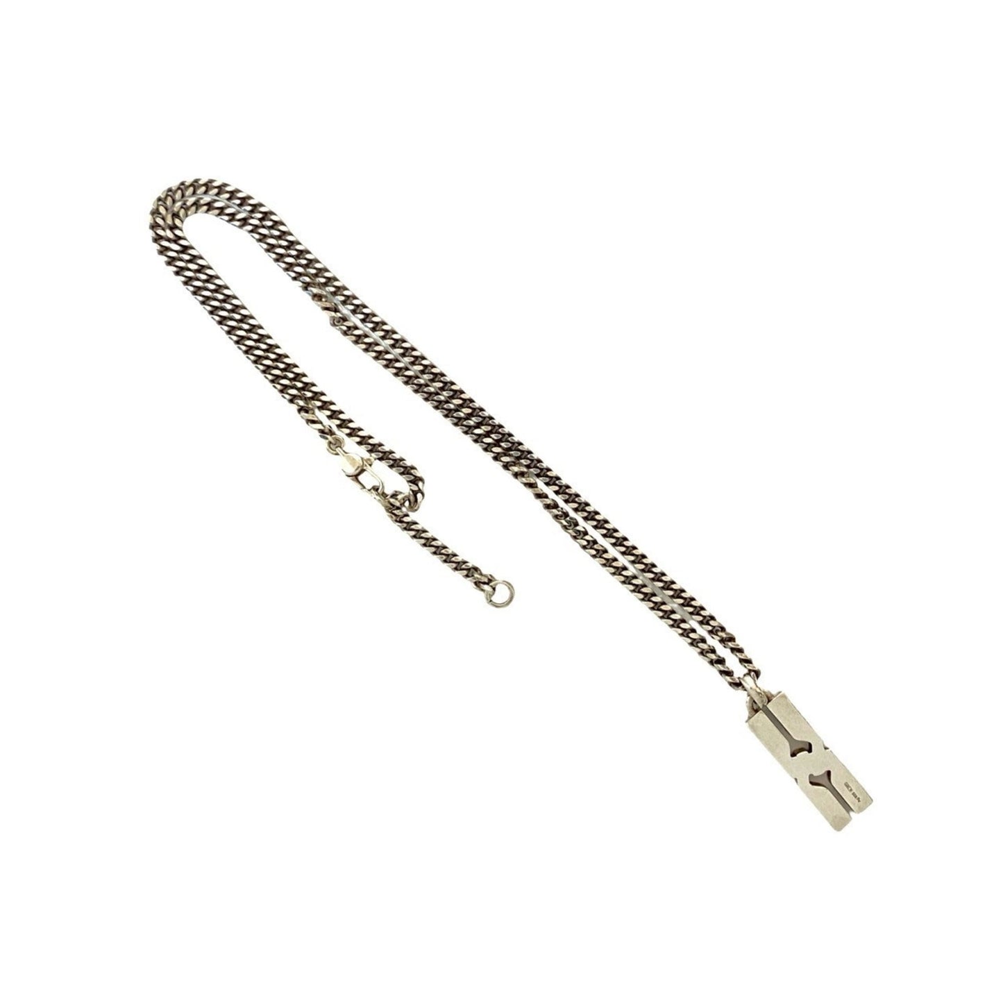 GUCCI Knot Infinity Silver 925 Necklace Pendant Choker s585d