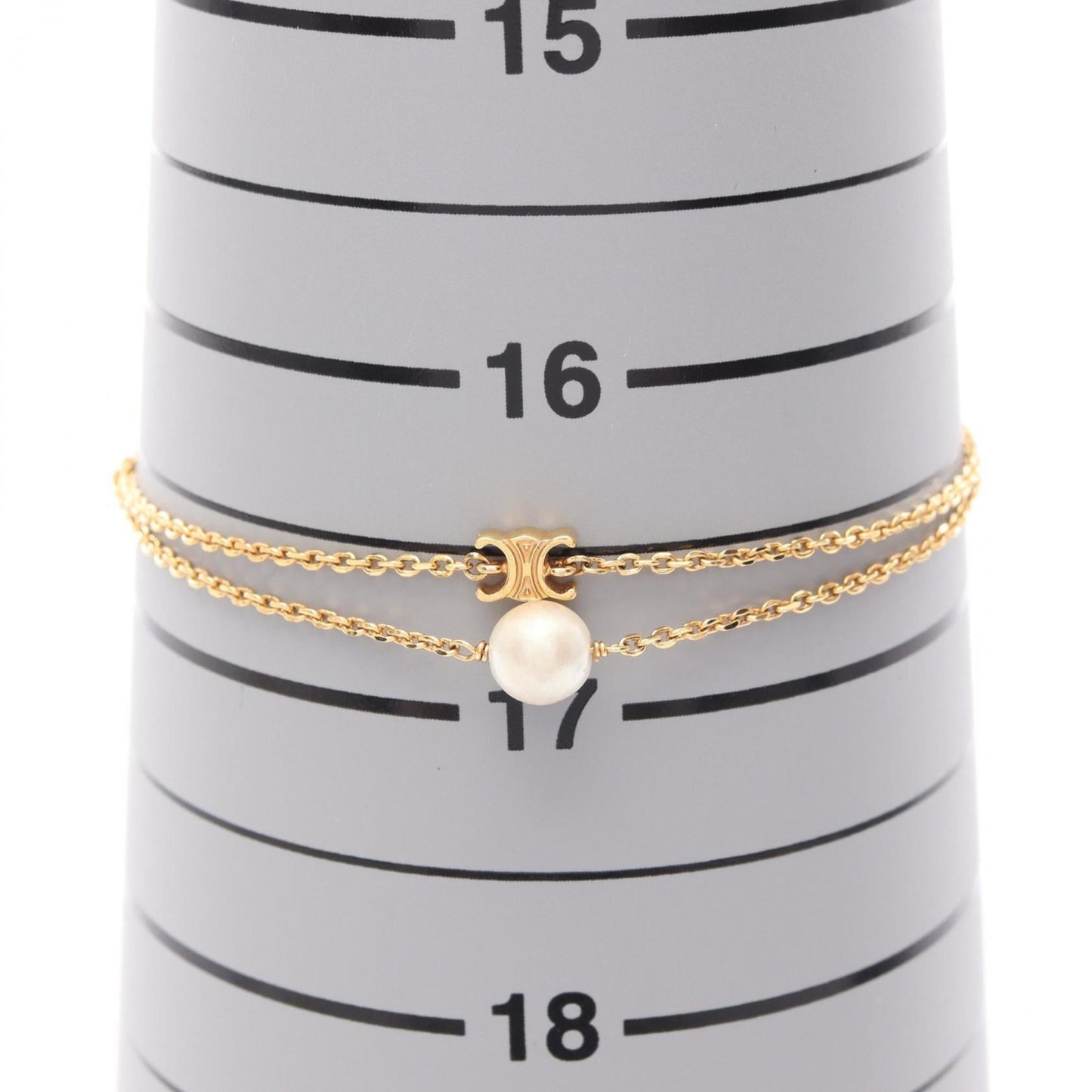 Celine Les Perles Bracelet, Gold-Plated, with Faux Pearls, Women's, Gold and White