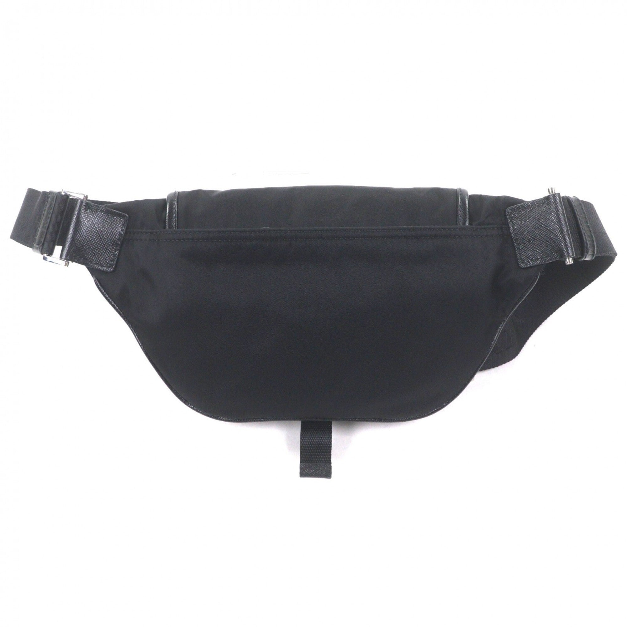 PRADA 2VH176 Nylon Leather Triangle Logo Plate Re-Nylon Body Bag Black Made in Italy Men's — Like New