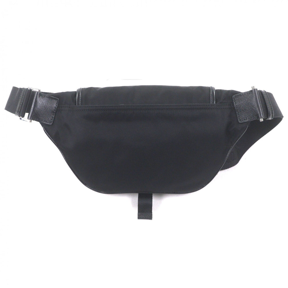 PRADA 2VH176 Nylon Leather Triangle Logo Plate Re-Nylon Body Bag Black Made in Italy Men's — Like New