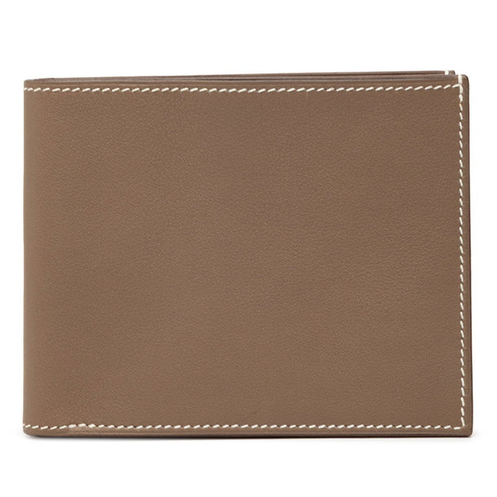 Hermes Hermès Citizen Twill Bifold Wallet in Etoupe Swift Leather for Women