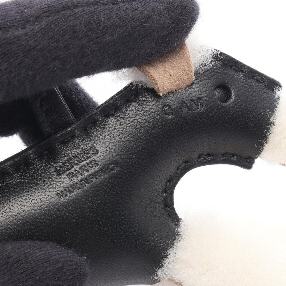 Hermes Buddy Charm - Accessory Sheepskin Agneau Milo Women's Black/White — New - Store Return