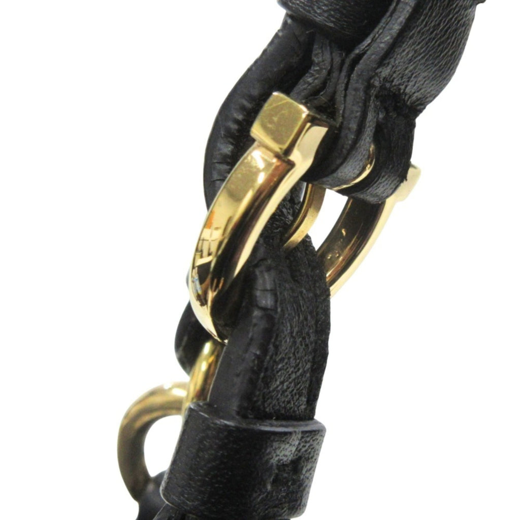 Salvatore Ferragamo Gancini Leather 2-Way Handbag with Gold Hardware, Black, Women's