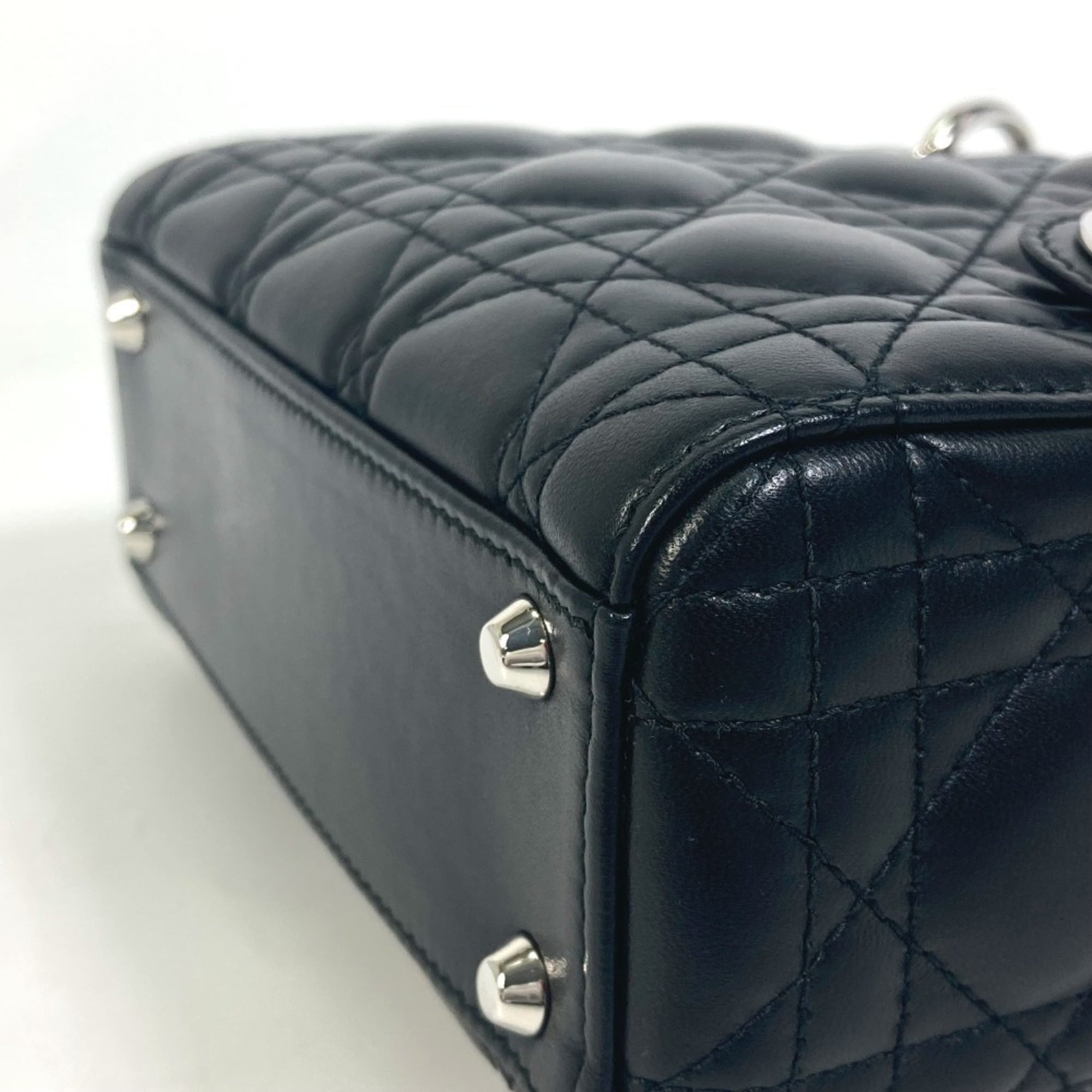 Christian Dior Dior Lady Cannage Shoulder Bag Leather Women's Black — New - Store Return