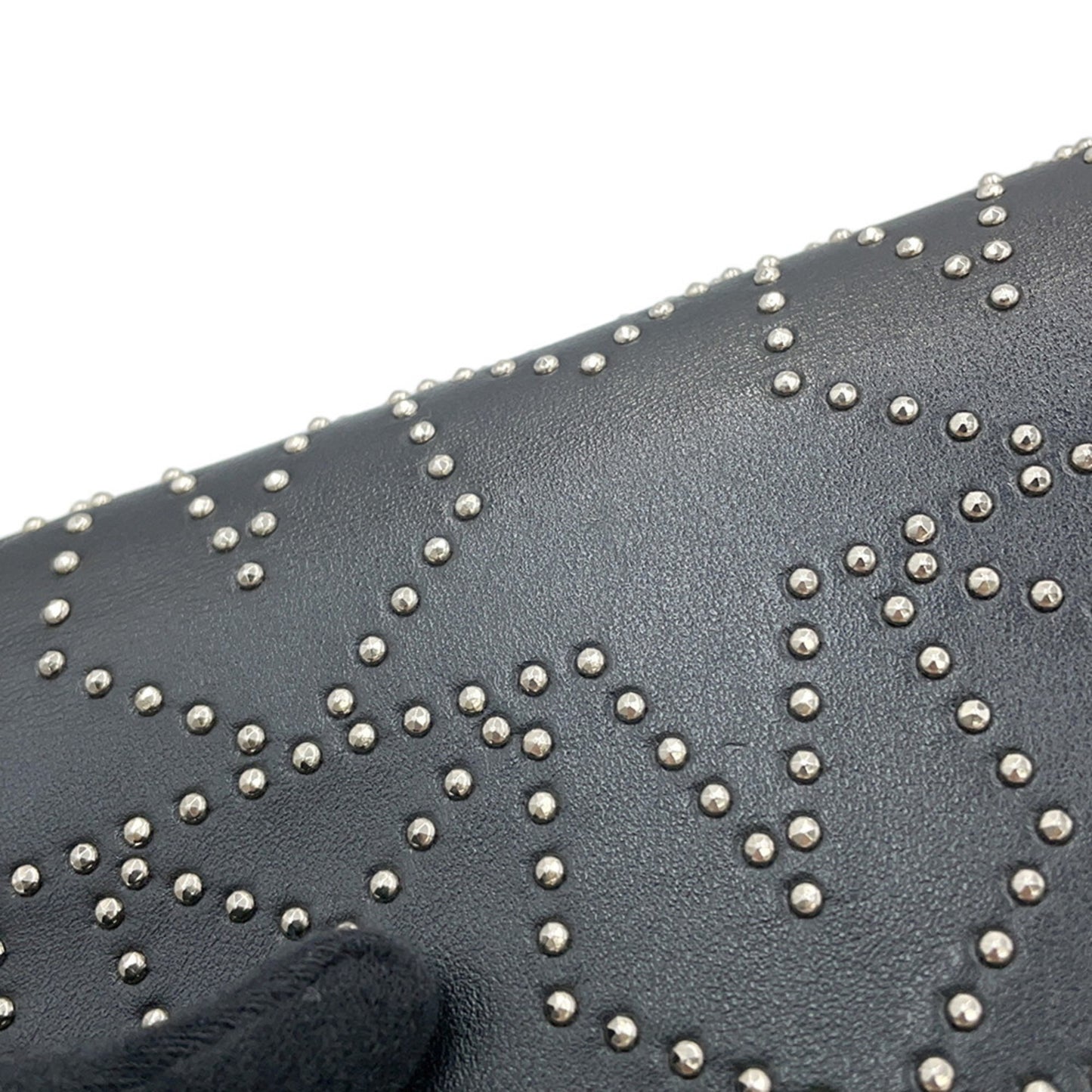 Jimmy Choo Star Leather Chain Wallet, Black,