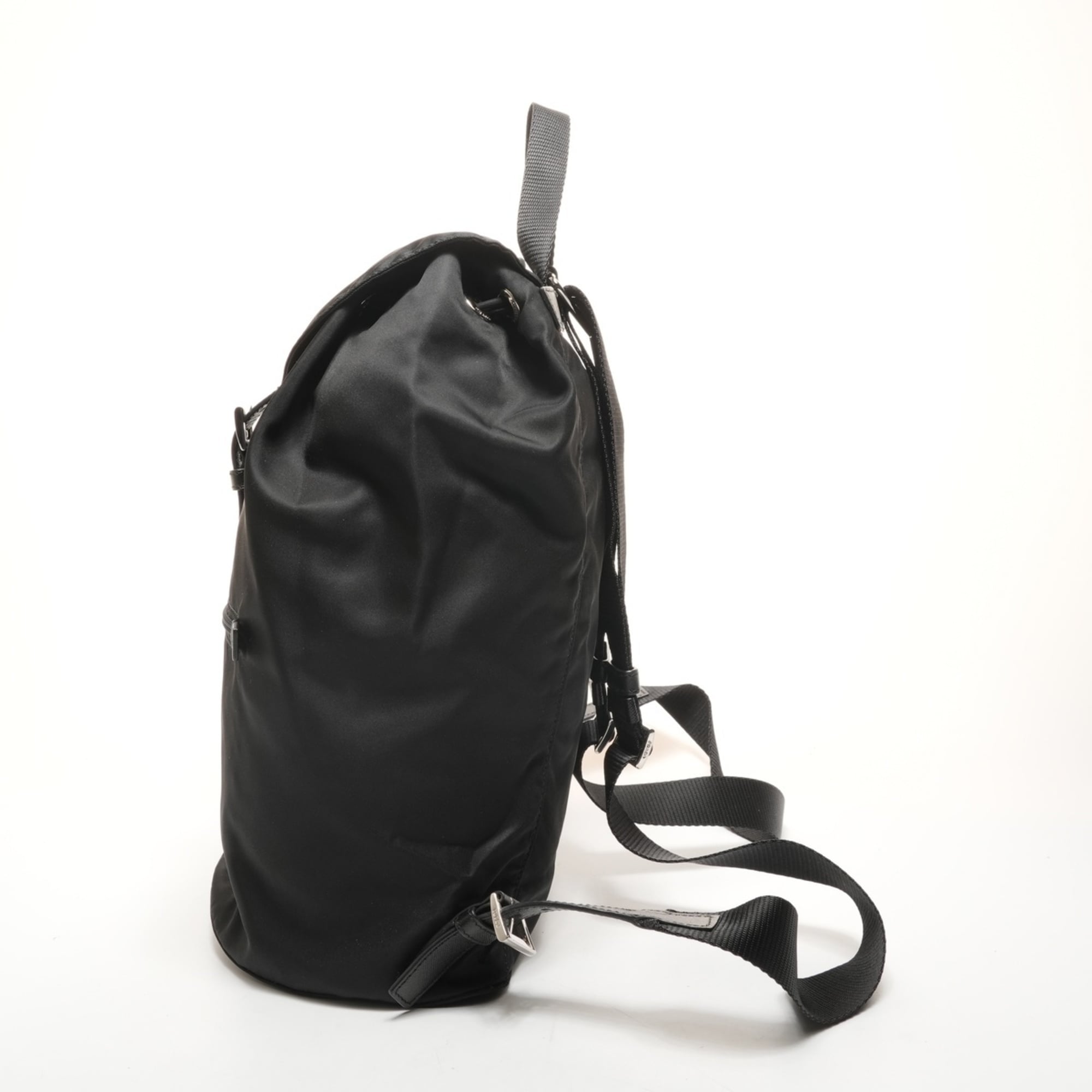 Prada nylon triangle logo backpack/daypack in black