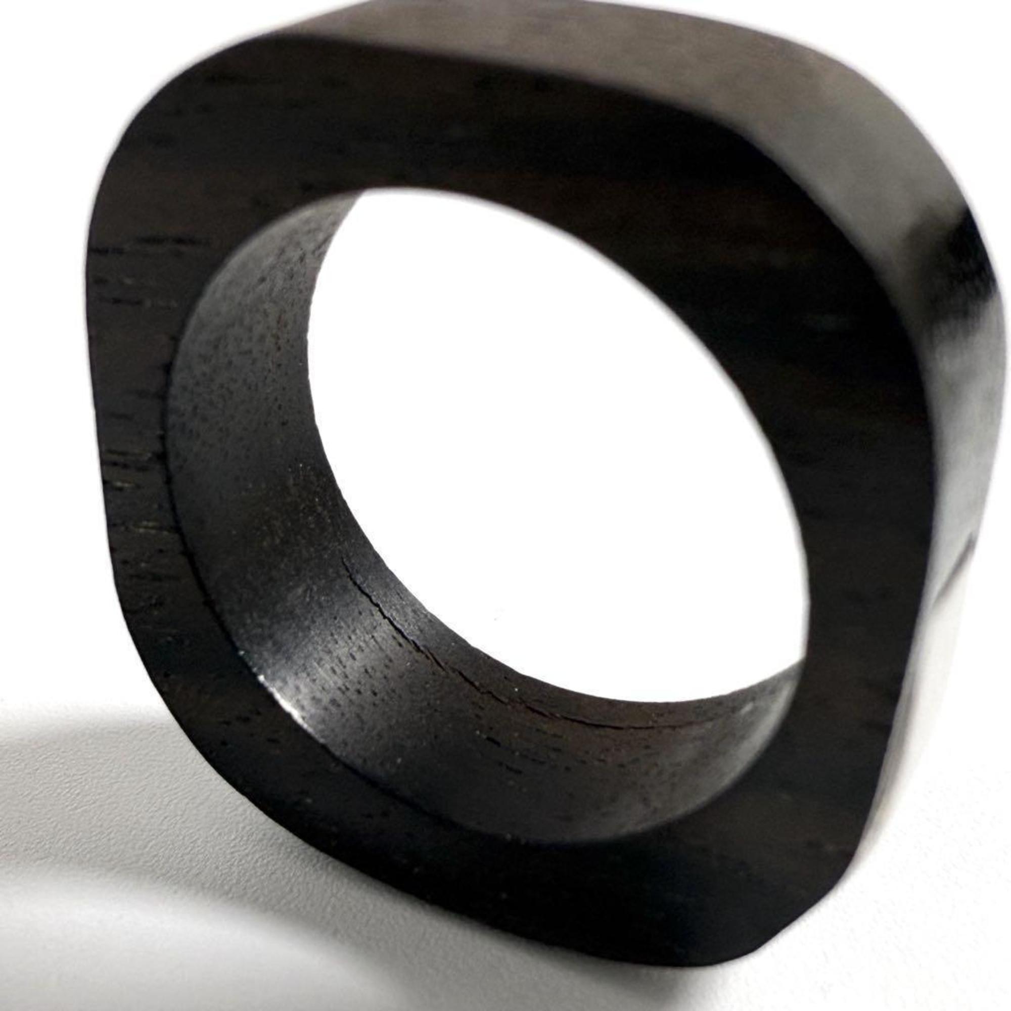 Louis Vuitton Men's Wood and Metal Square Ring — Like New