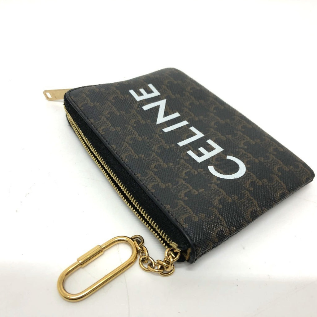 CELINE Triomphe Coin Case 10C662CA2 PVC/Leather Unisex Brown