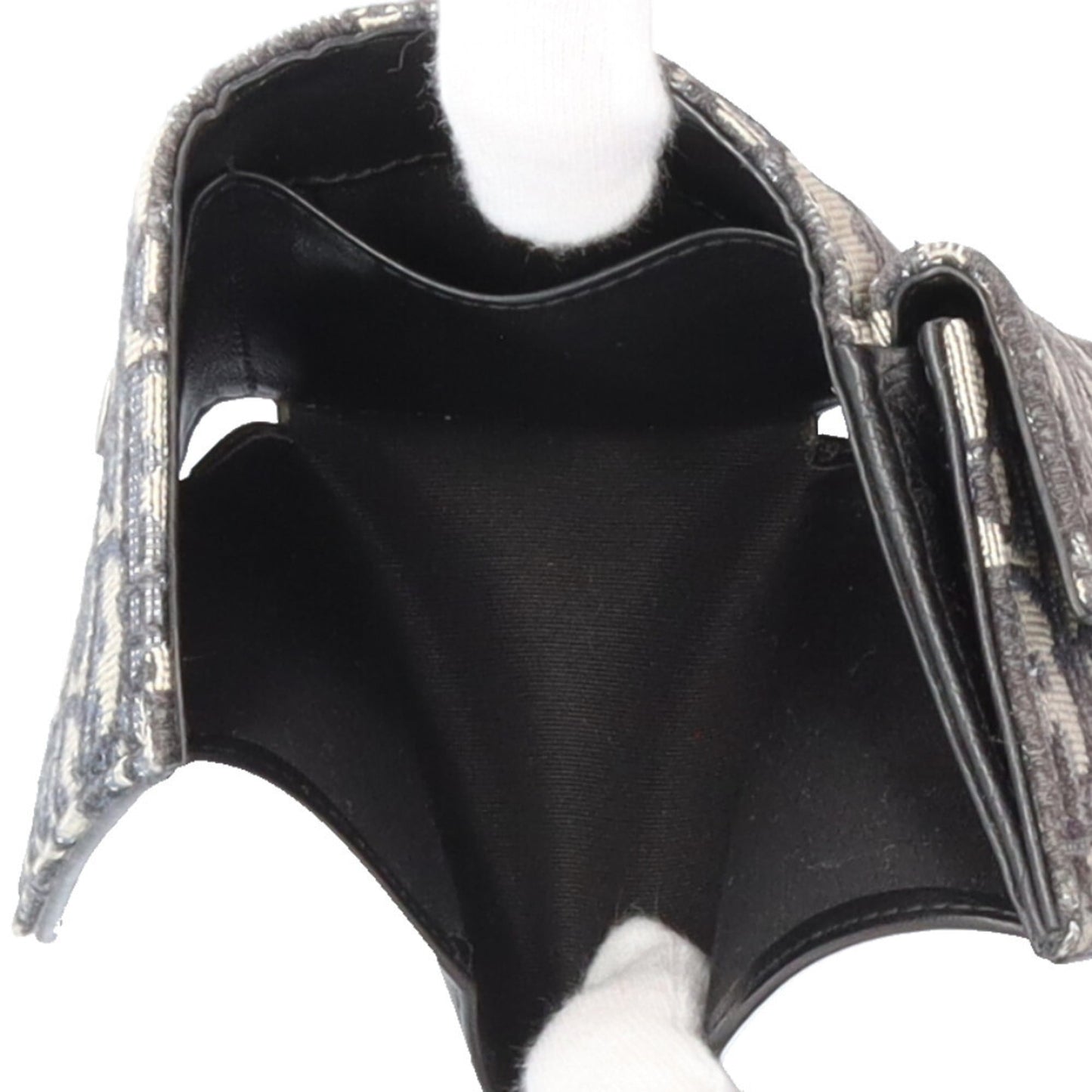 Christian Dior Dior Oblique Tri-fold Wallet Canvas Women's