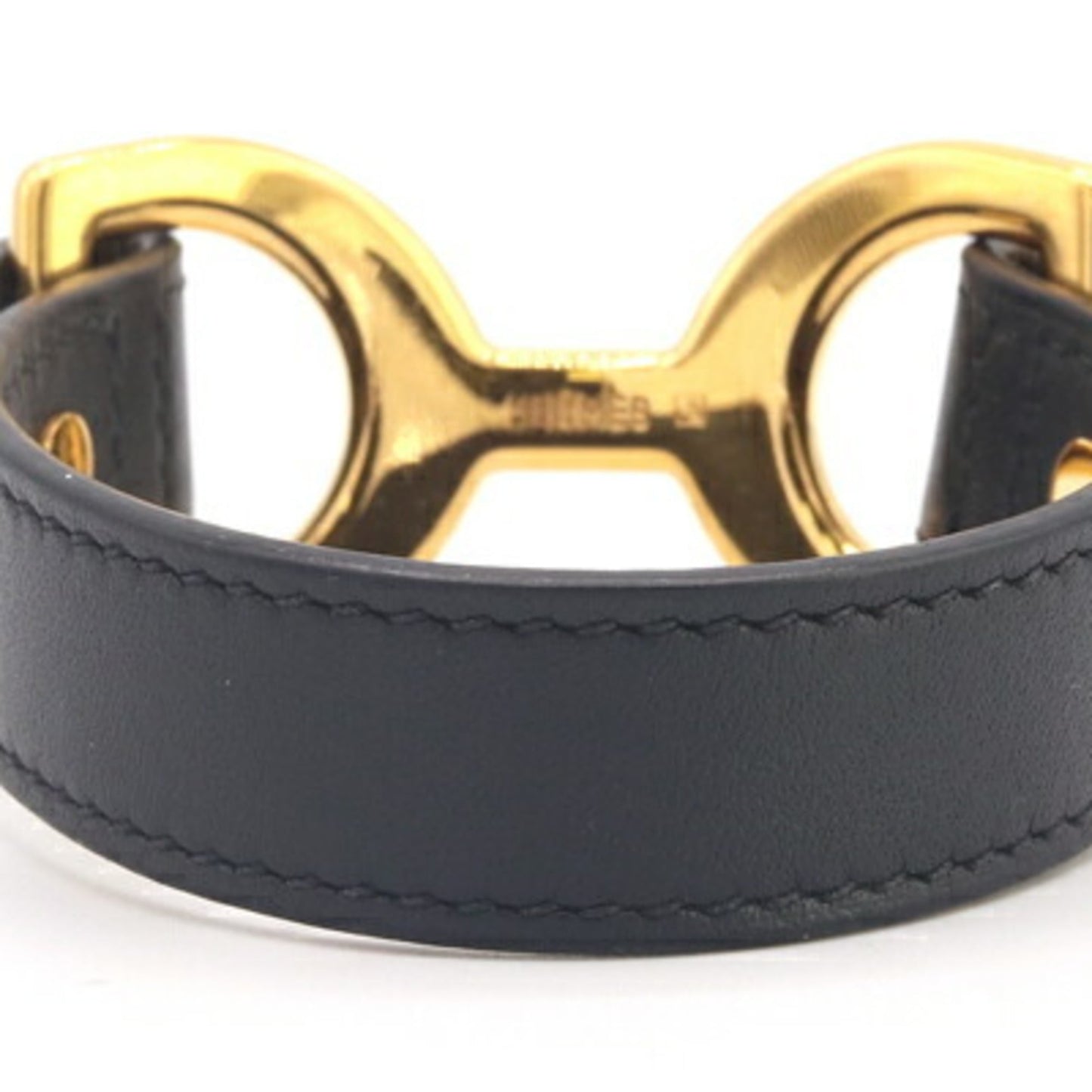 Hermes Pavan Black Bracelet, K Stamp, 2007, Women's Bangle, HERMES