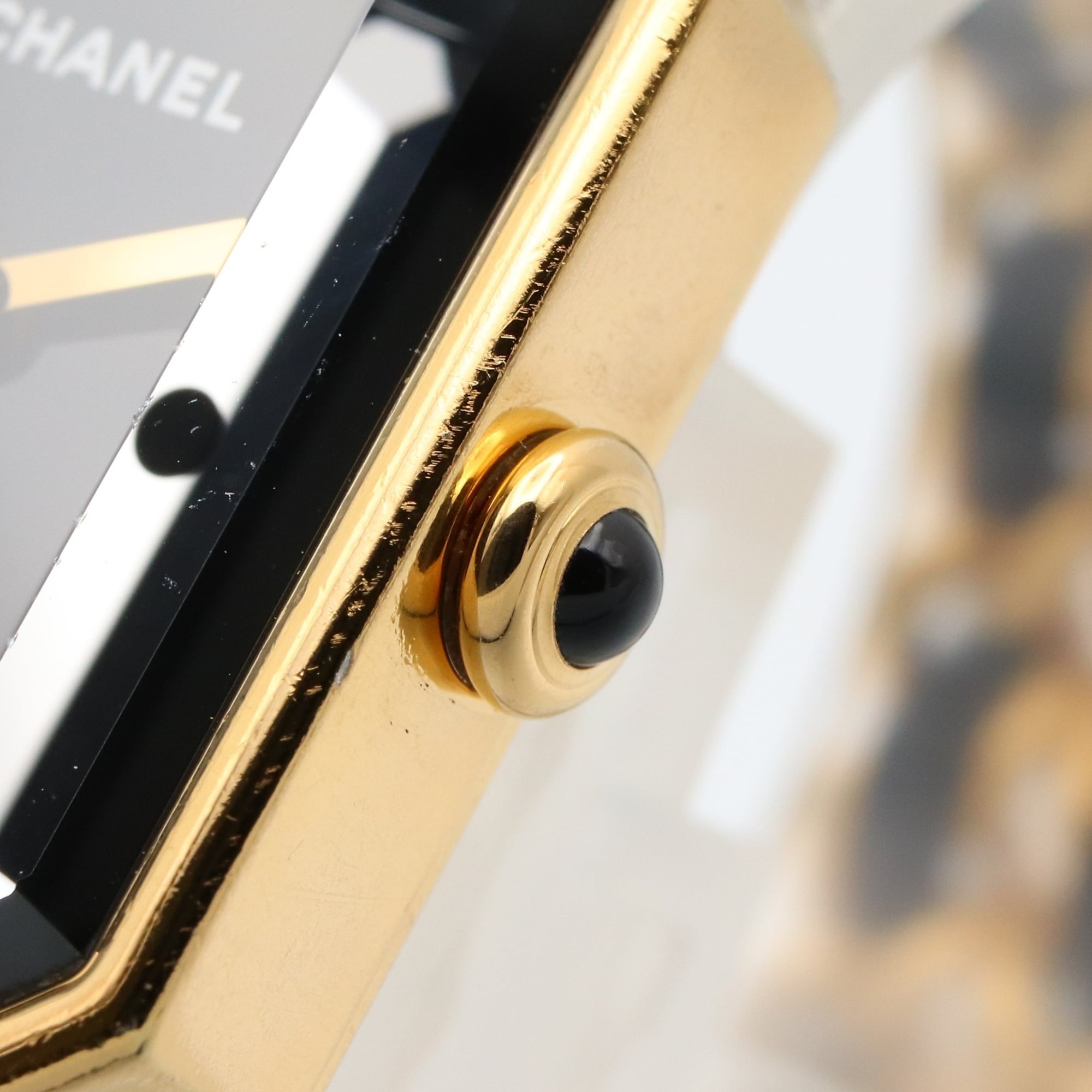 CHANEL Premiere Original Edition Watch, GP (Gold Plated), Leather, Women's, Black, H6951 — Very Good