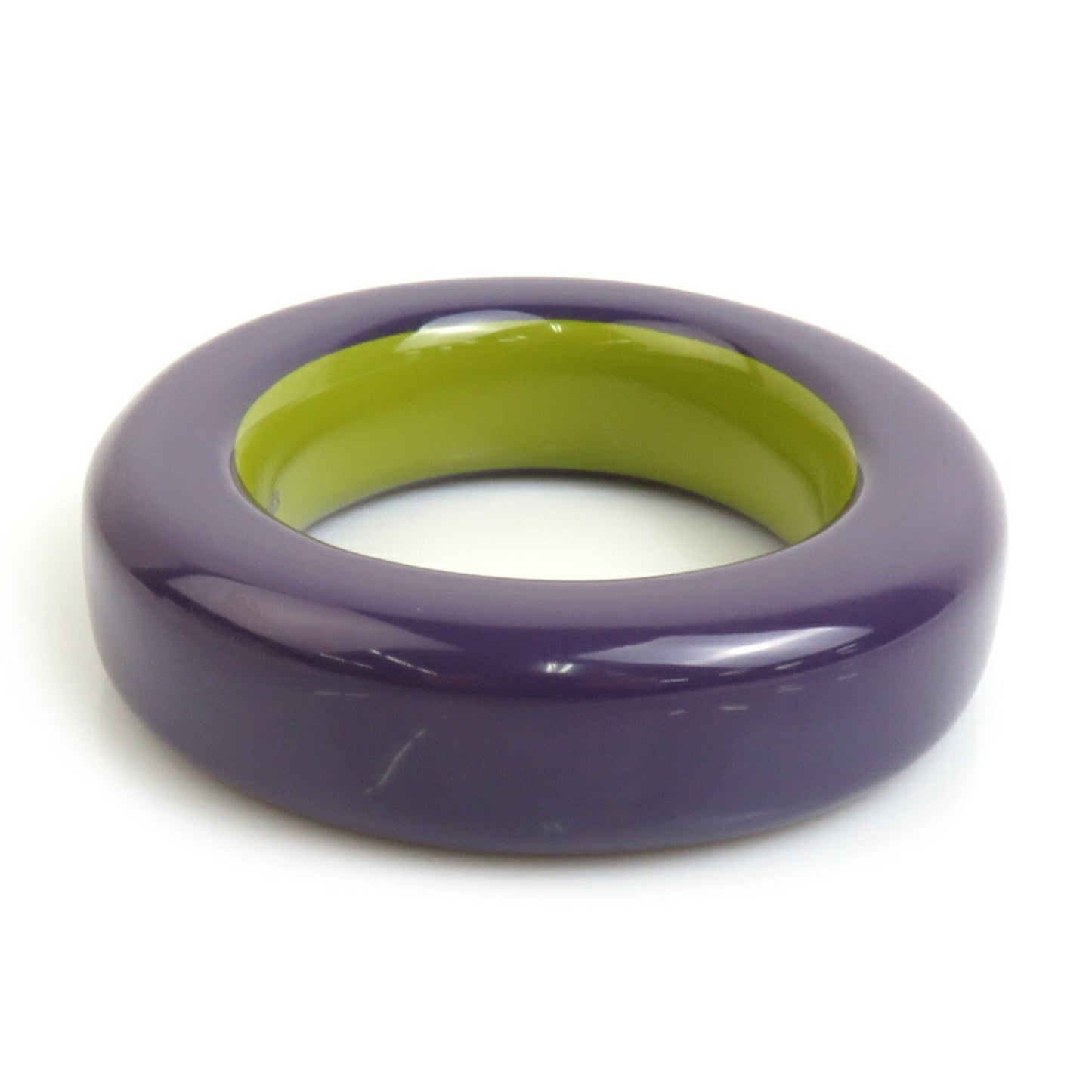 Hermes HERMES Bangle Bracelet Lacquer Wood Purple Yellow Green Women's e59829