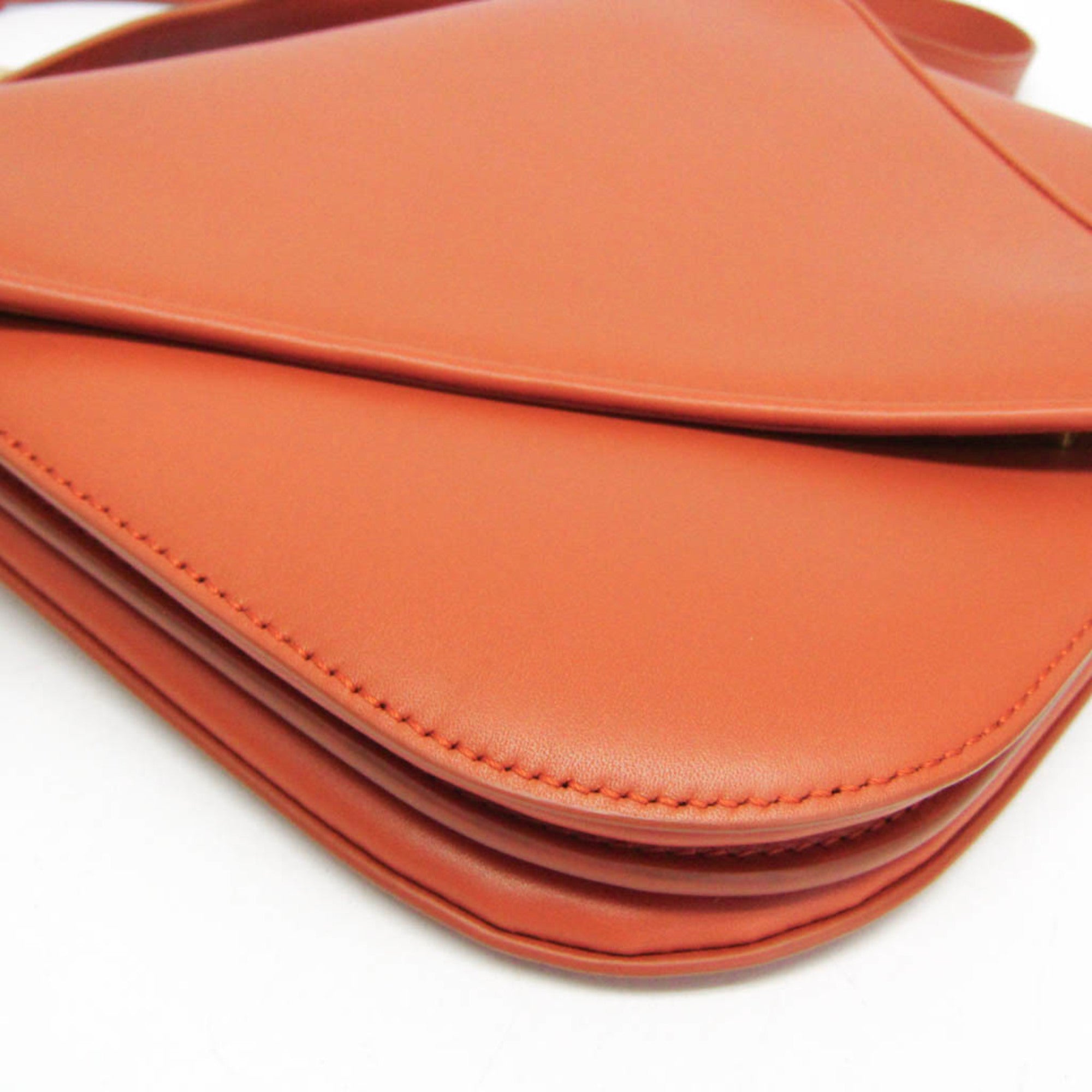 Bottega Veneta Mount Chain Shoulder Bag Women's Leather Handbag,Shoulder Bag Orange — Like New