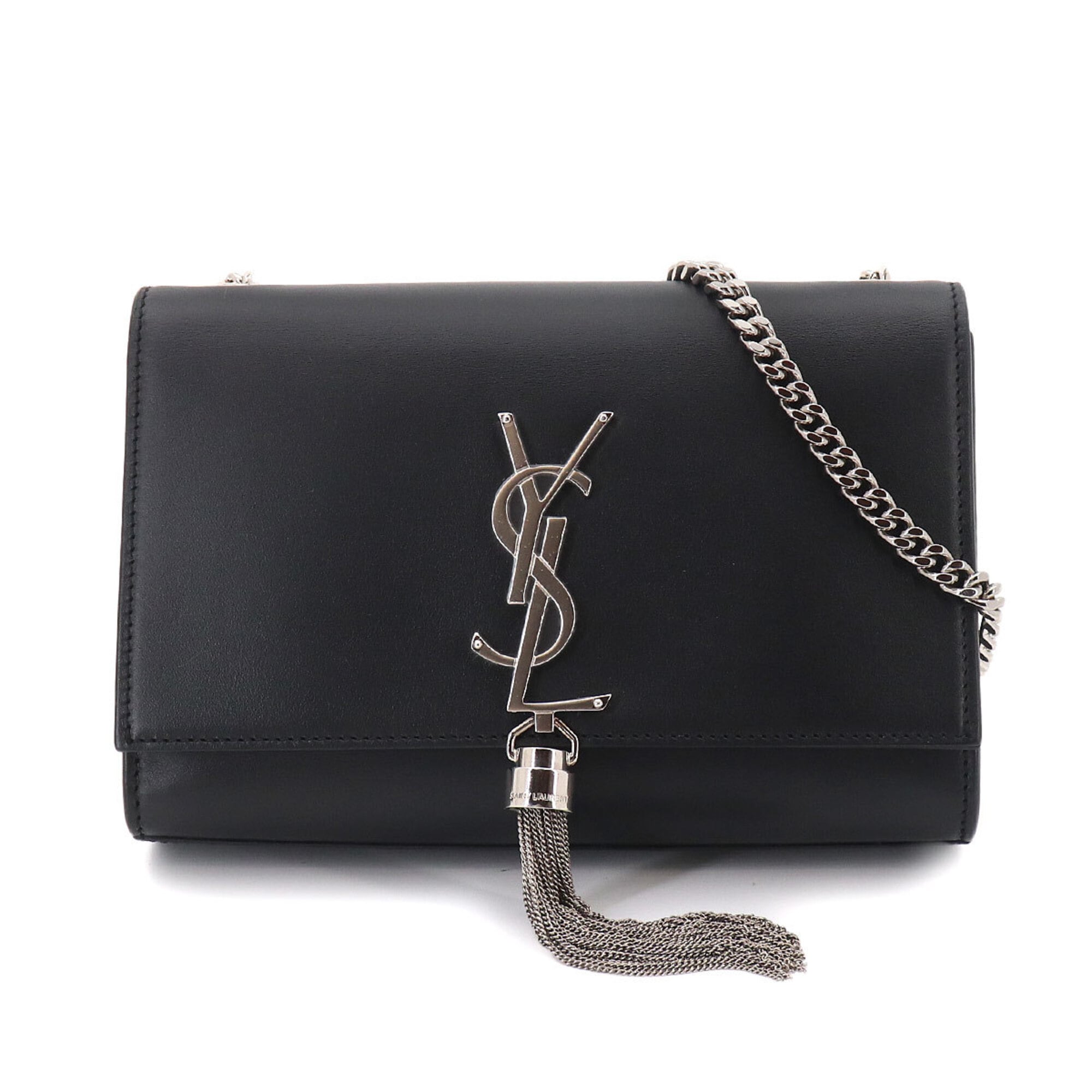 Saint Laurent Kate Small Chain Shoulder Handbag, Leather, Black, 474366 — New - Store Return