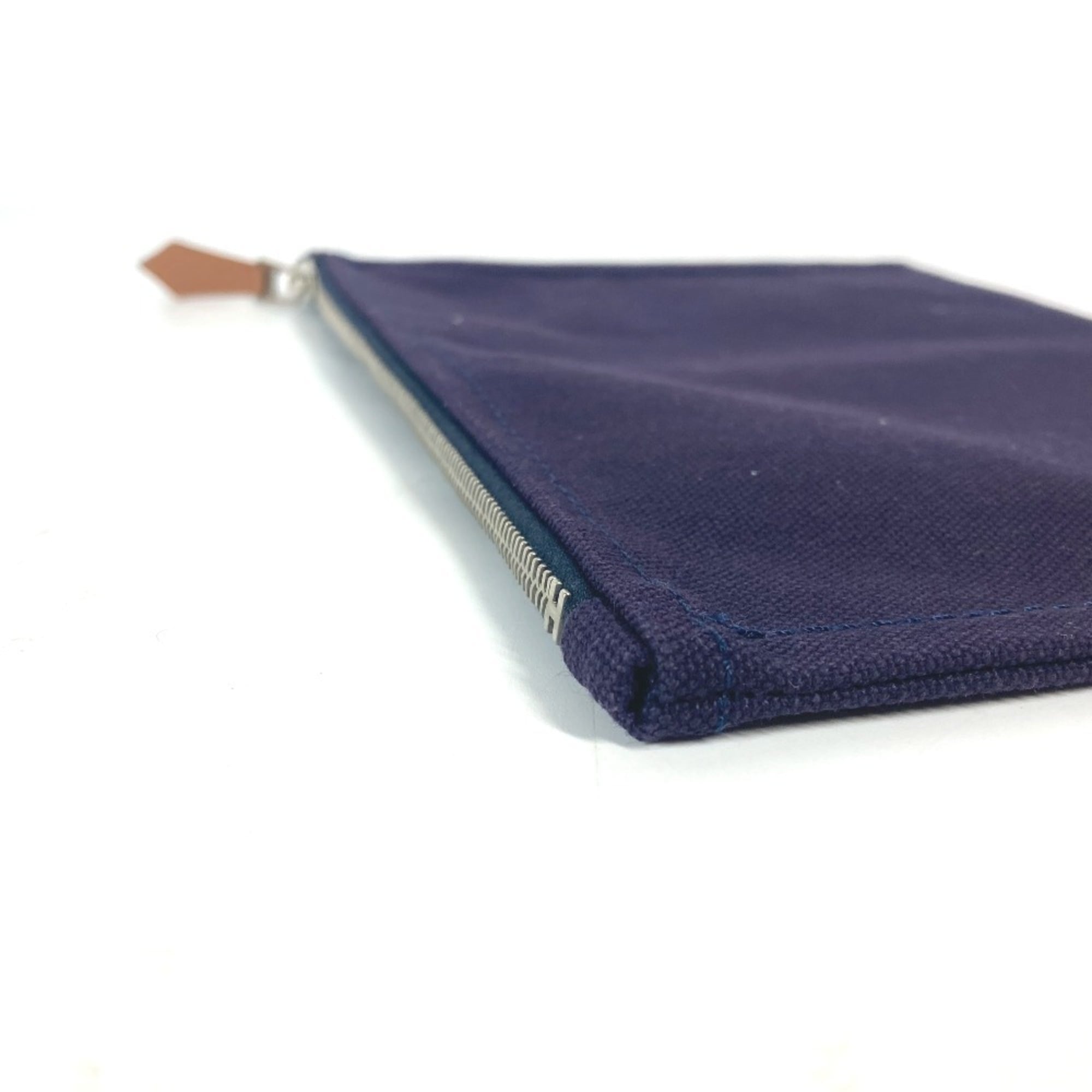 HERMES Hermes Flat Yachting PM Multi-Pouch Pouch Cotton Men's Women's Navy E-240920-6 — Like New