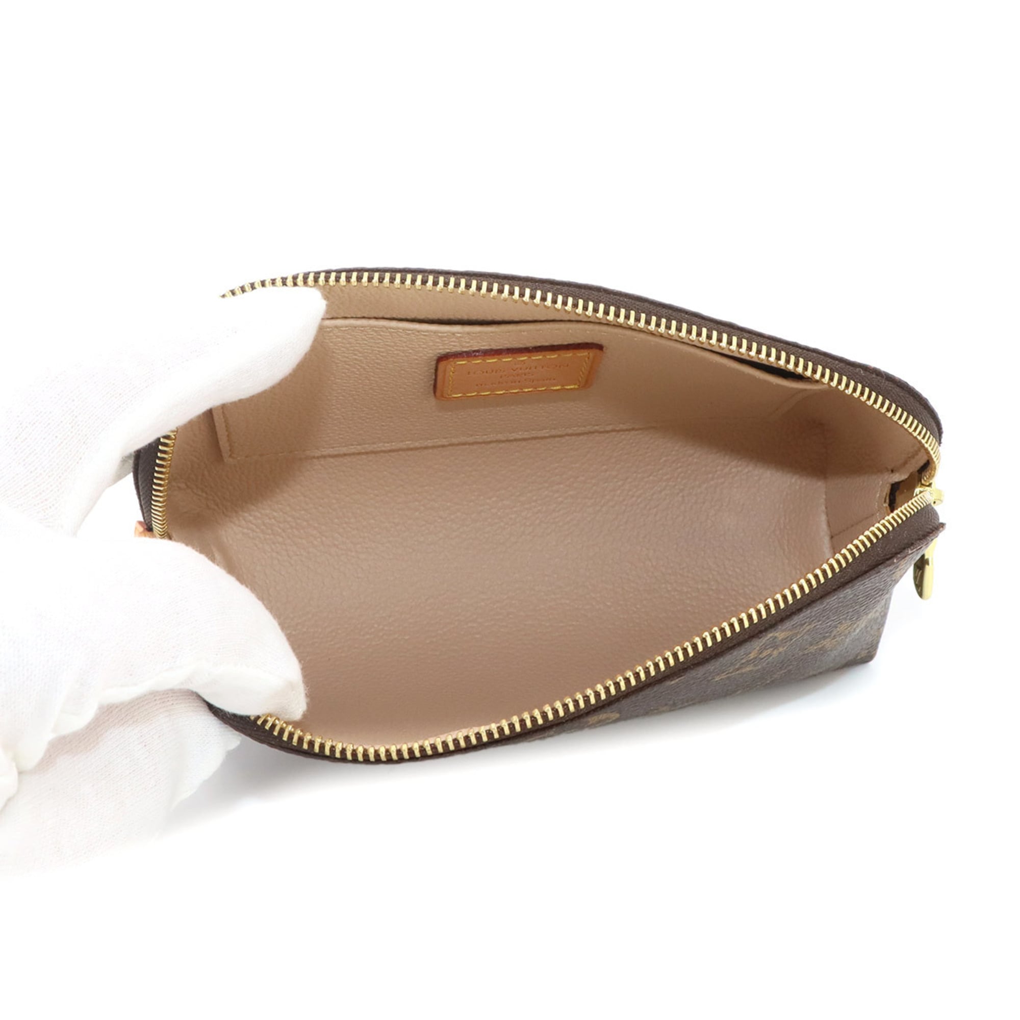 Louis Vuitton Monogram Pochette Cosmetic PM Handbag Pouch Brown M47515 — Like New