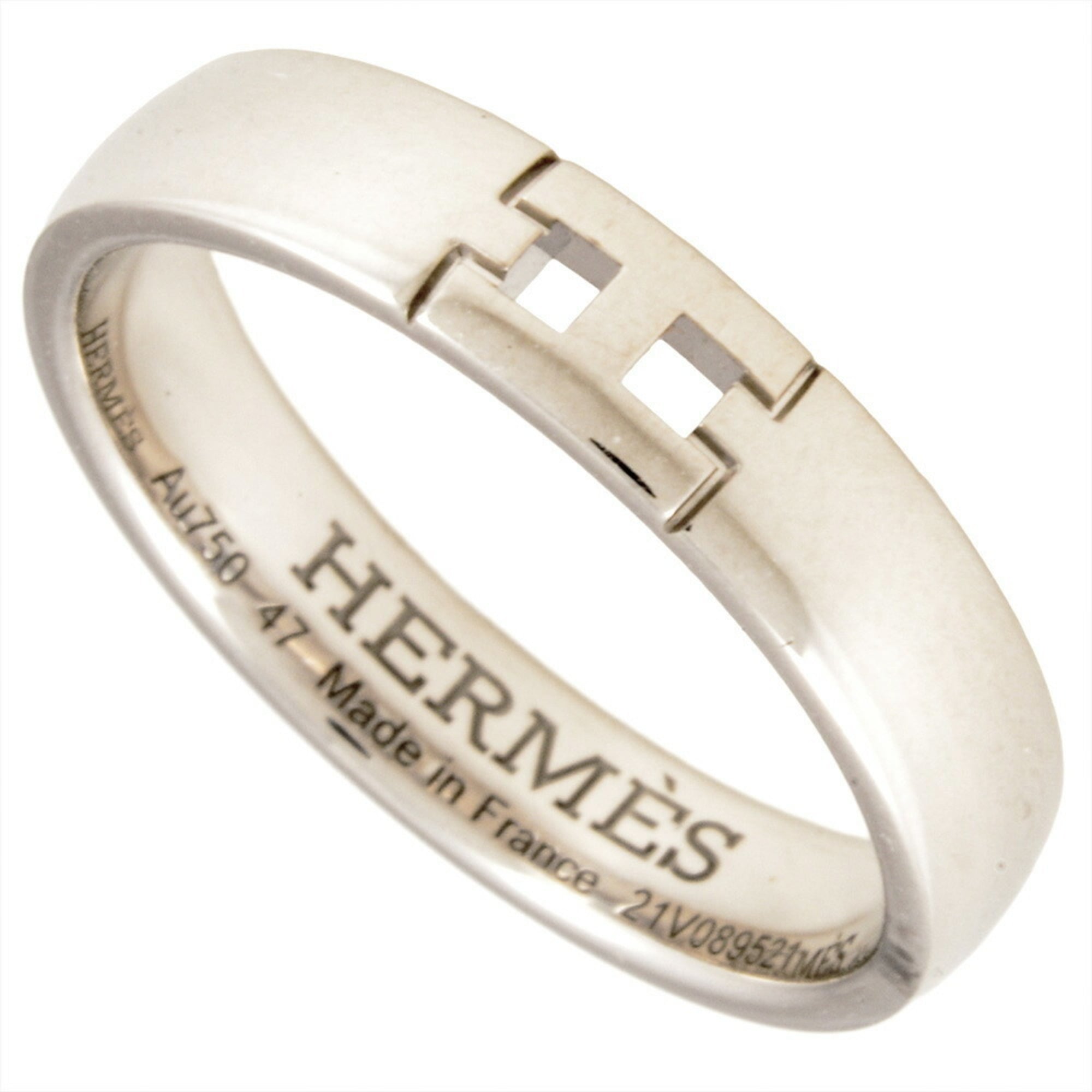Hermes Hermès Ever Hercules Ring #47 18KWG 3.2g White Gold Women's — Like New