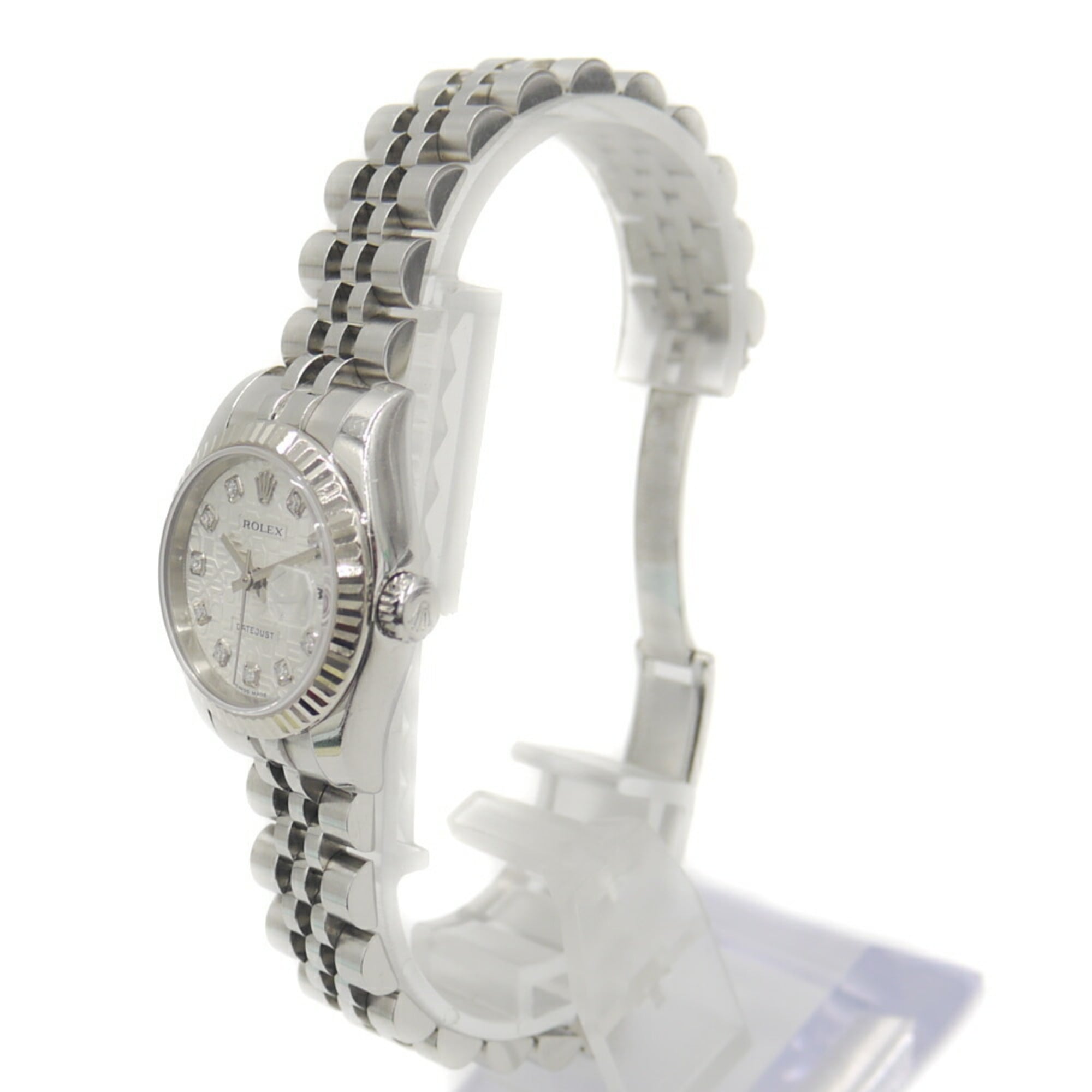 ROLEX Datejust 179174G (D-serial number), Automatic, 10-diamond setting, Computer dial, Ladies' watch — Good