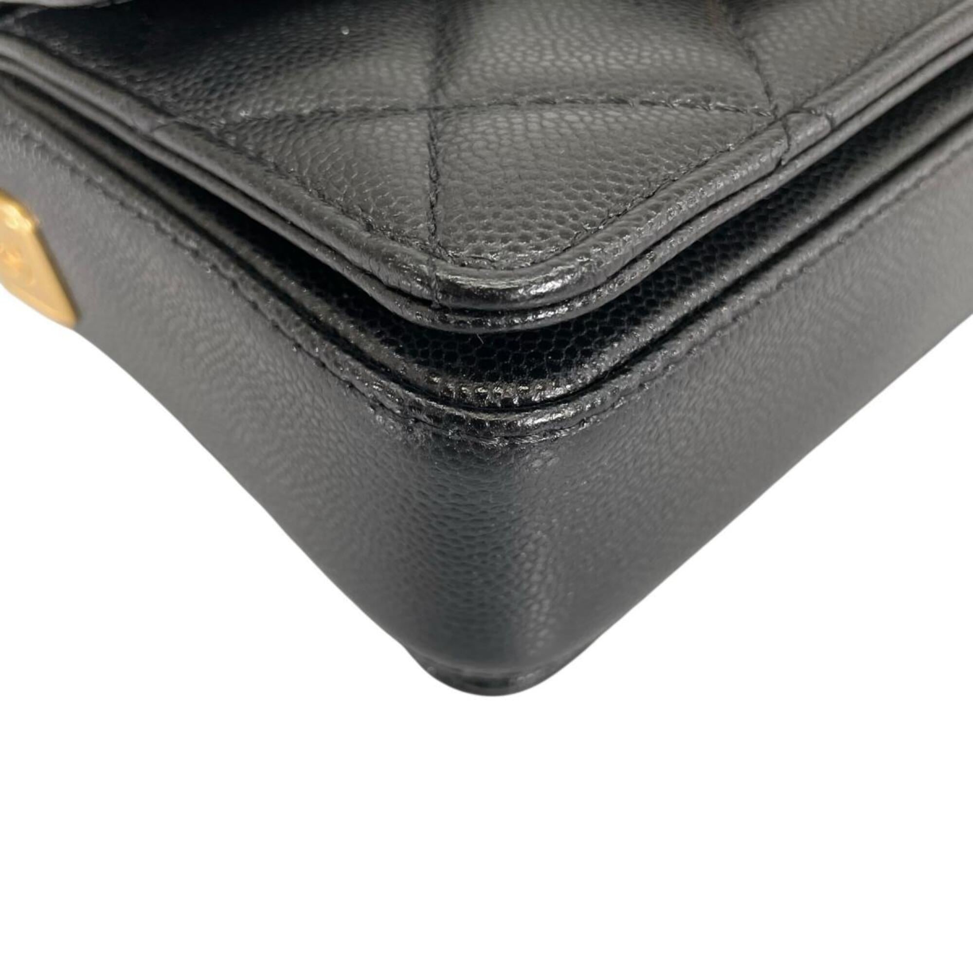 Chanel CHANEL Handbag Flap Bag Caviar Skin Matelassé Handle Mini Leather AS5164 Black — Like New
