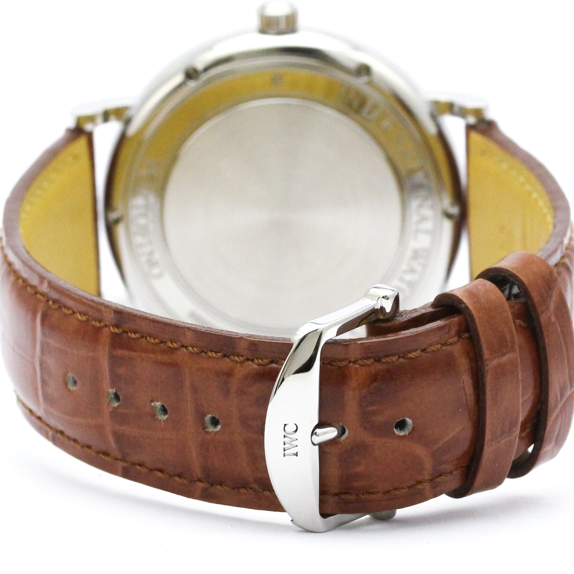 IWC Portofino Steel Leather Automatic Mens Watch IW356517 Polished — Very Good