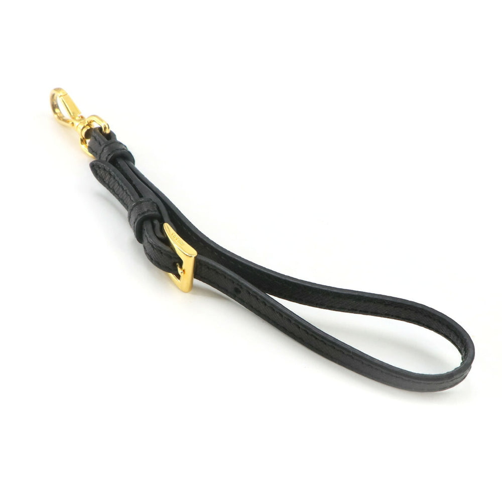 Prada handbag/pouch, nylon, Saffiano leather, black, gold hardware — Like New