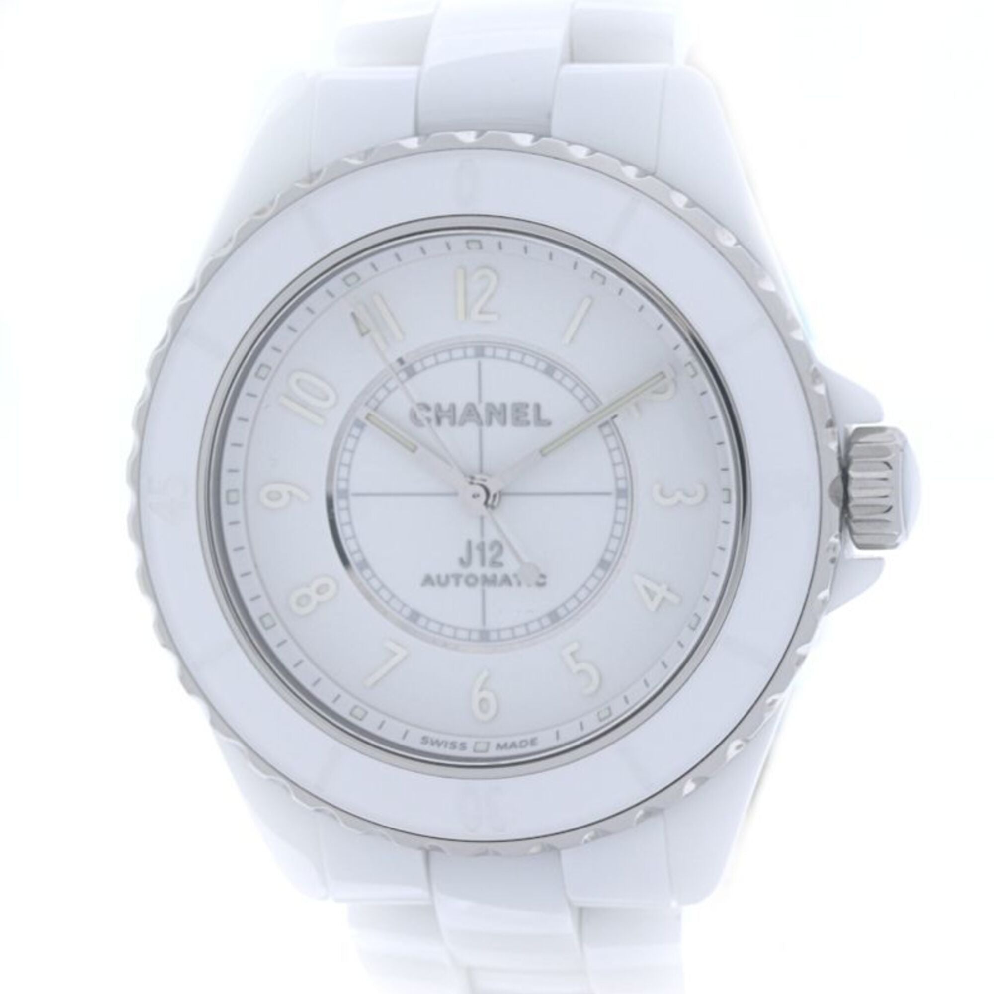 CHANEL J12 Phantom Caliber 12.1 H6186 Men's Watch, White Ceramic x Stainless Steel, 40401 — Like New