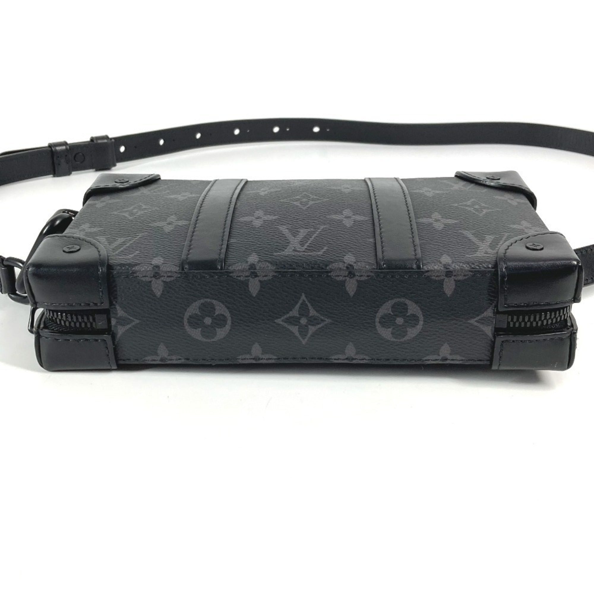 LOUIS VUITTON M69838 Monogram Eclipse Soft Trunk Wallet, Pochette, Long Clutch Bag, Shoulder Canvas, Unisex, Black