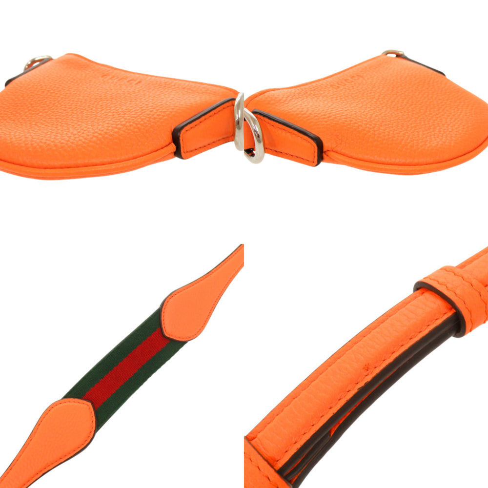 Unused Gucci logo 821831 leather orange micro mini shoulder bag 1477GUCCI — New - Store Return