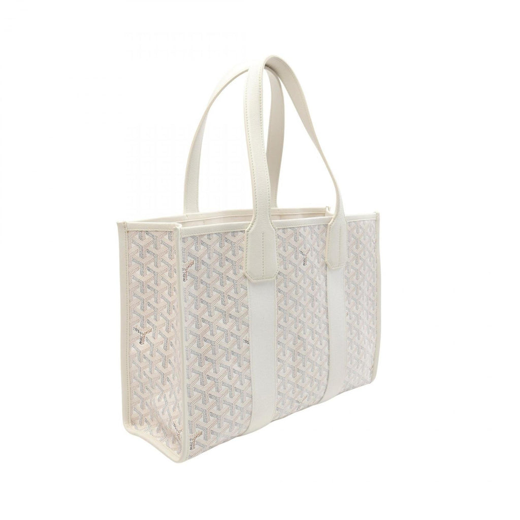 Goyard Villette PM Hulo Indian Motif Tote Bag in Coated Canvas and Leather, Women's, White, Multicolor