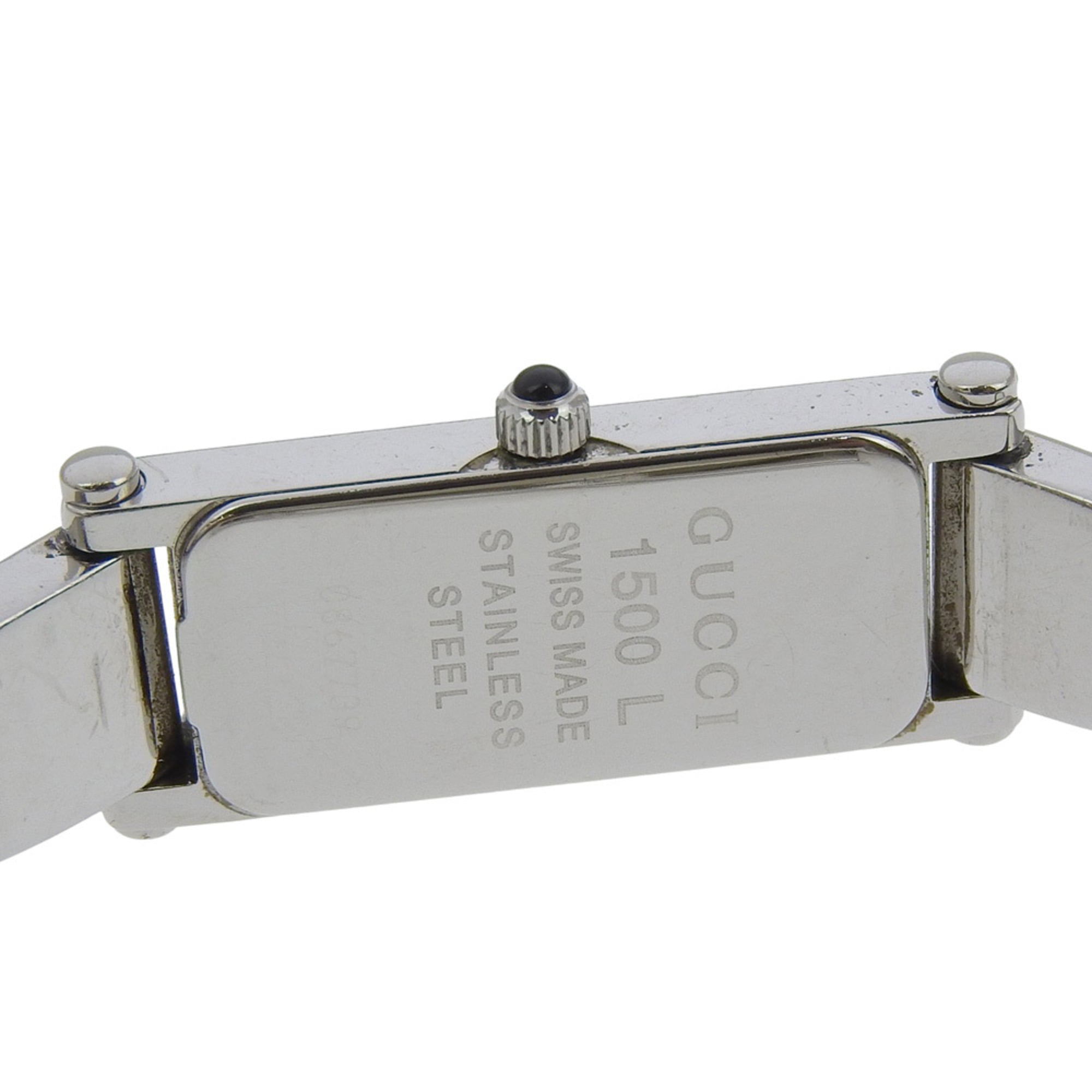 Gucci 1500L Stainless Steel Quartz Analog Watch with Pink Mother-of-Pearl Dial - Women's — Good