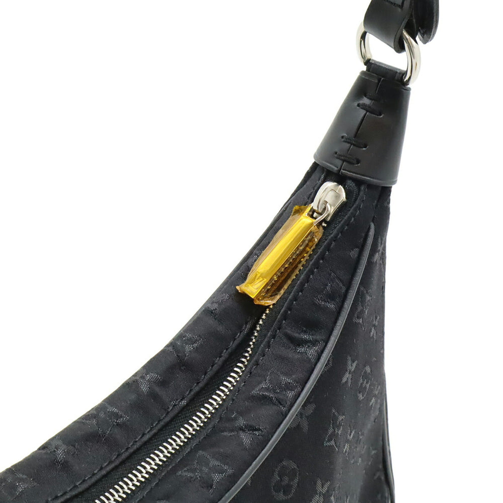 LOUIS VUITTON Monogram Satin Little Boulogne Pouch Bag in Leather, Noir and Black, M92142 — Like New