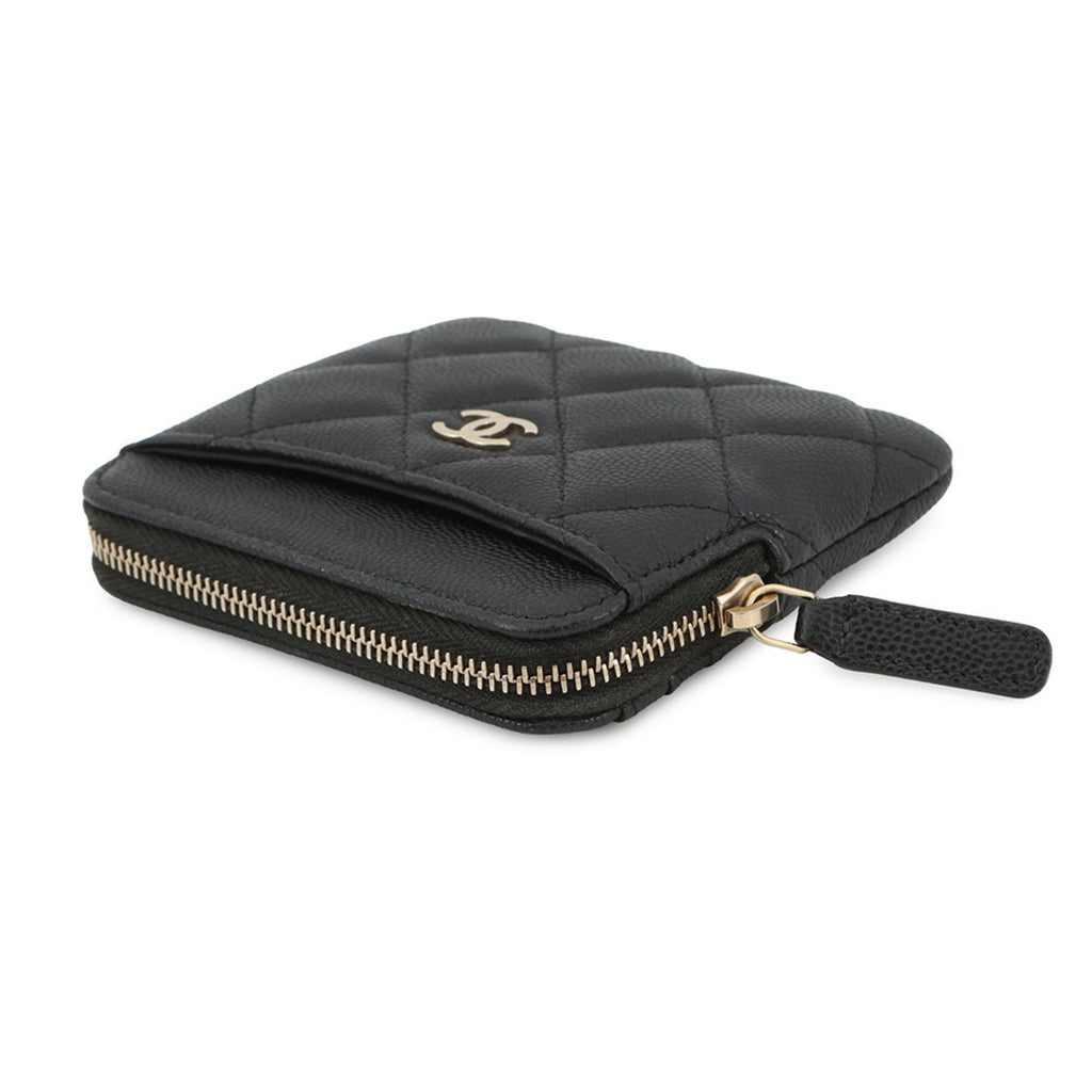 Chanel Coin Case Matelasse Coco Mark Caviar Leather AP2061 CHANEL Wallet Purse Black